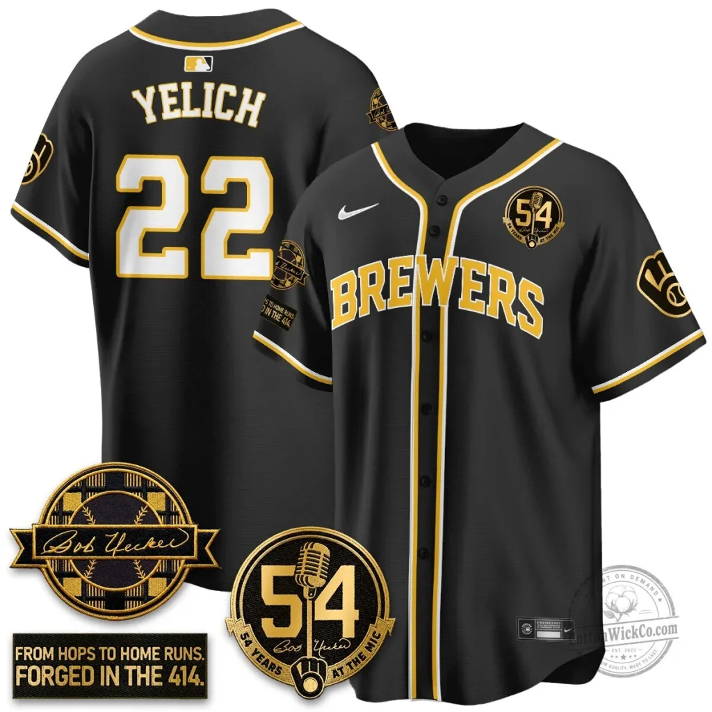 Christian Yelich Milwaukee Brewers Black Gold Limited Baseball Jersey