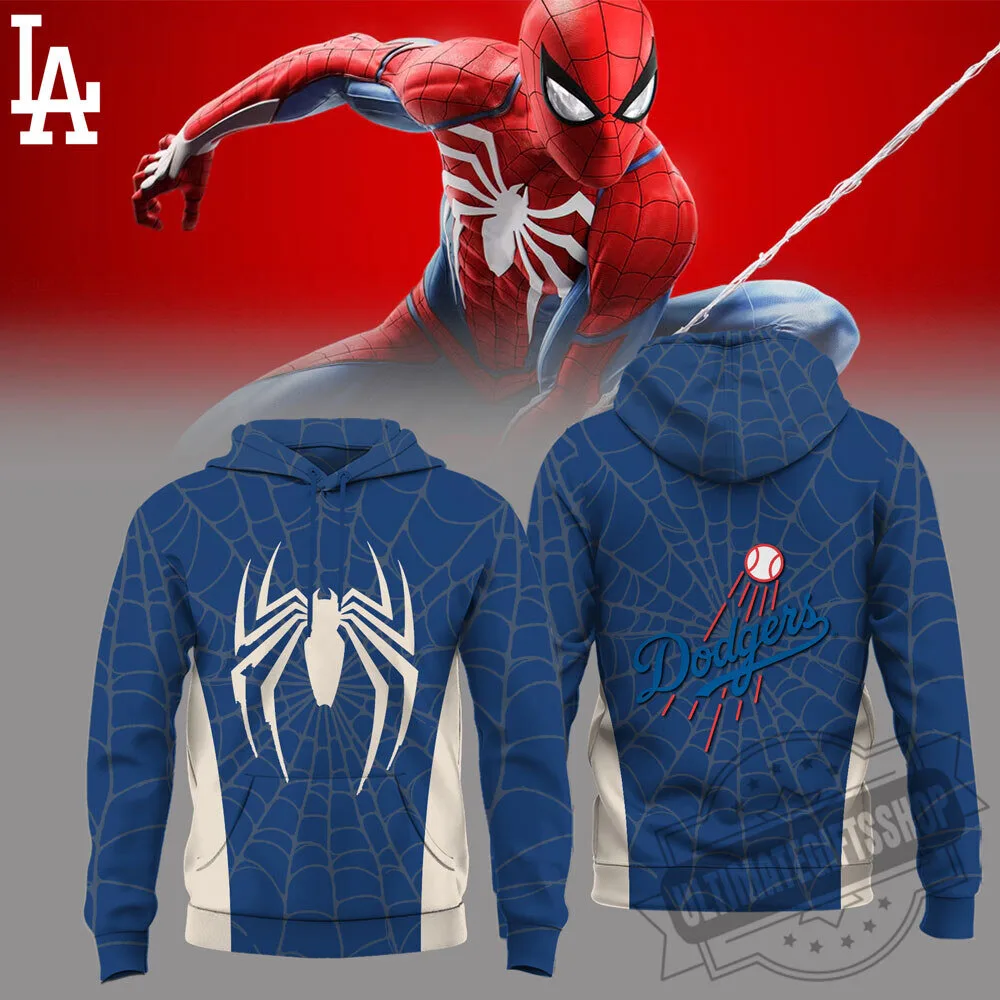Los Angeles Dodgers Spider-Man 3D All-Over Print Hoodie Shirt 4 Los Angeles Dodgers Spider-Man 3D All-Over Print Hoodie Shirt