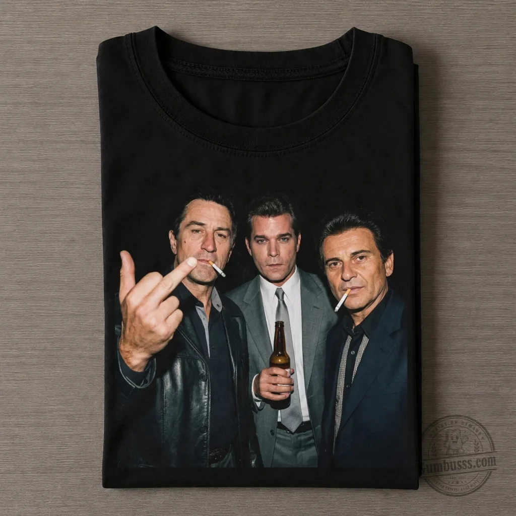 Goodfellas Movie Robert De Niro Ray Liotta Joe Pesci Black T-Shirt Goodfellas Movie Robert De Niro Ray Liotta Joe Pesci Black T-Shirt