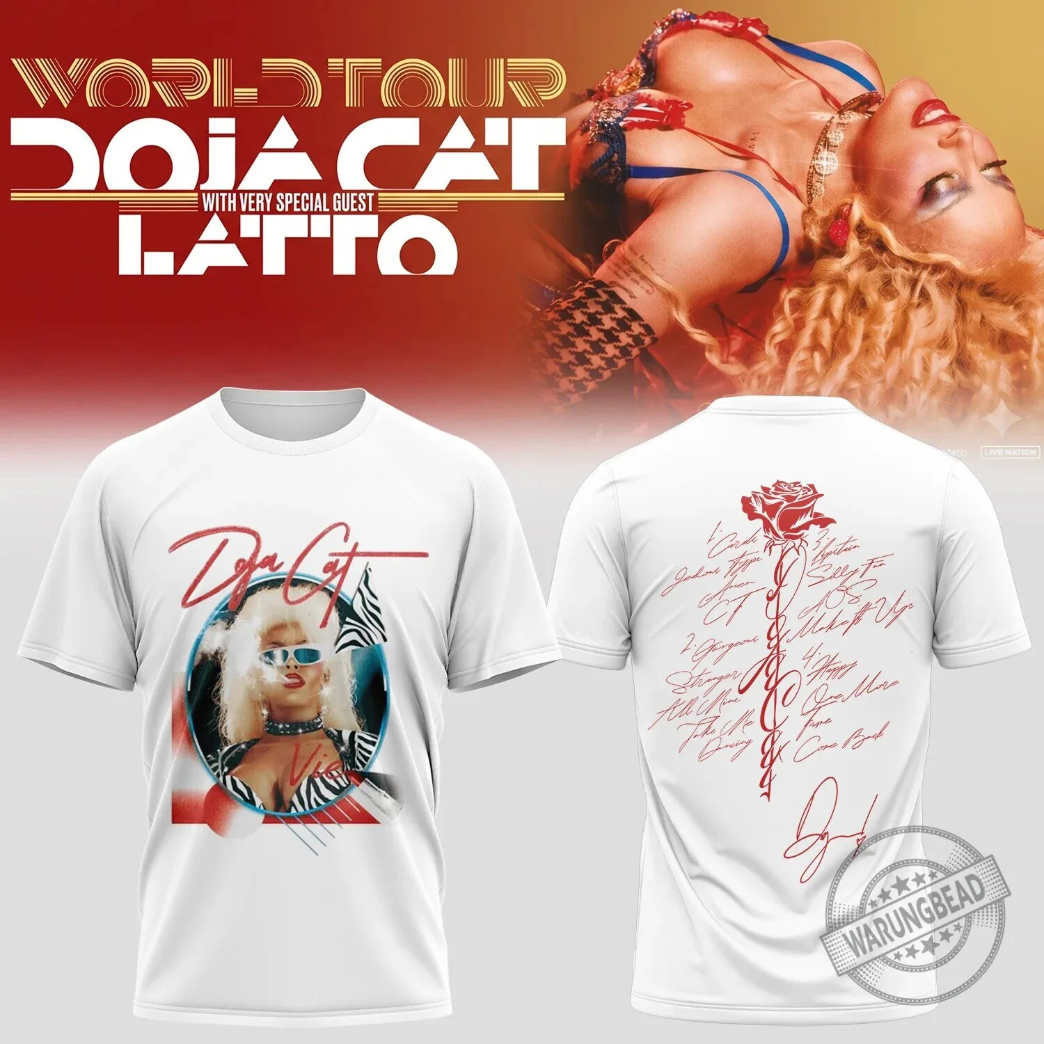 Doja Cat and Latto World Tour 2026 Concert Music Fan T-Shirt