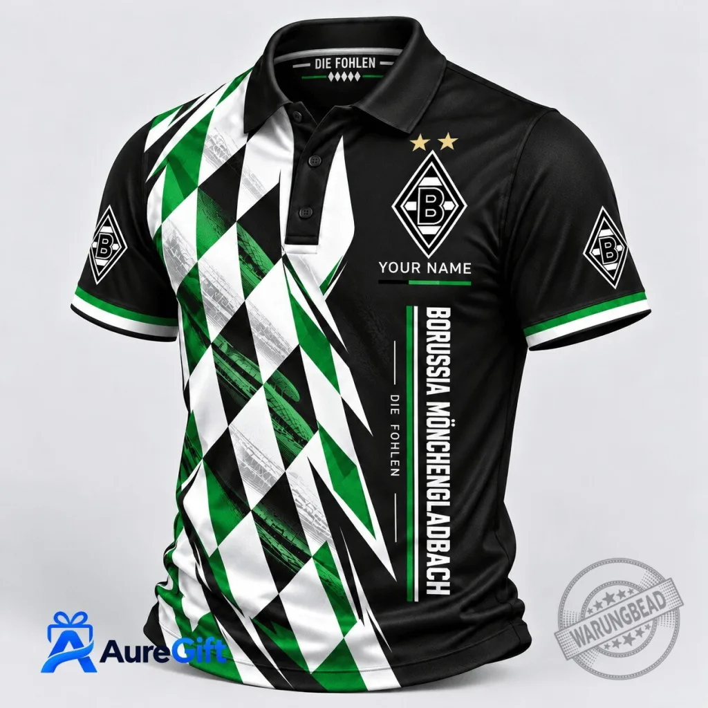Borussia Mönchengladbach Personalized Name Bundesliga Football Polo Shirt Borussia Mönchengladbach Personalized Name Bundesliga Football Polo Shirt