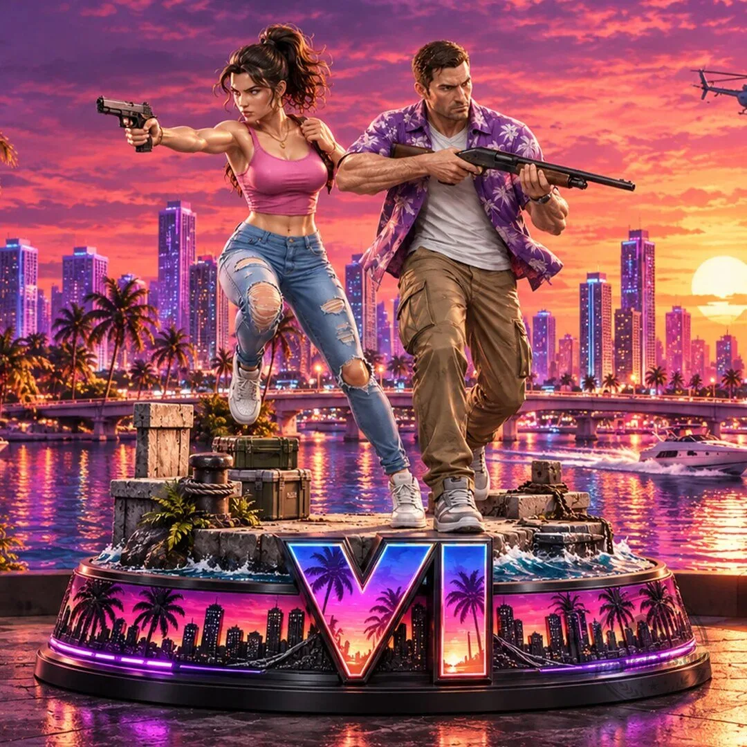 Grand Theft Auto VI Lucia and Jason Collectible Statue Figurine