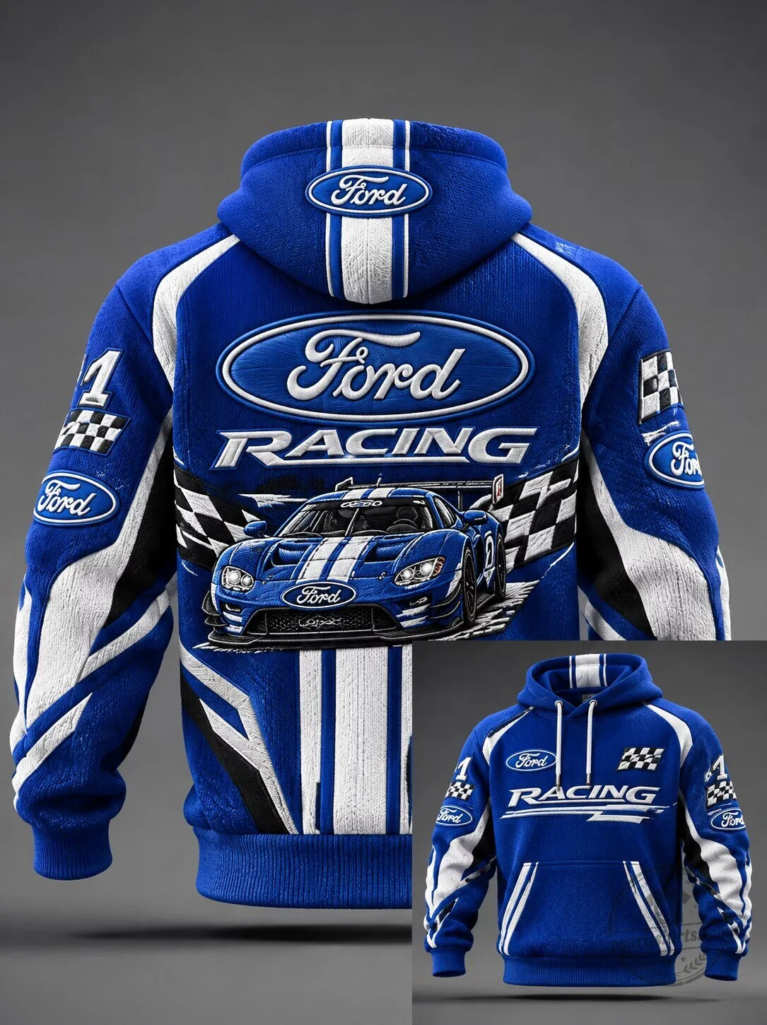 Ford Racing Blue GT40 Car Design Men's Pullover Hoodie