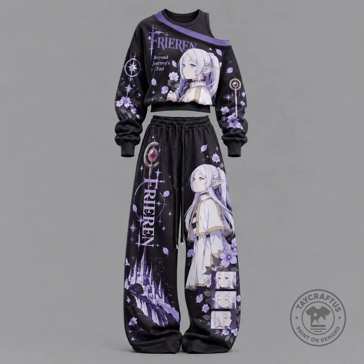 Frieren Beyond Journey's End Anime Character Women's Sweatshirt and Pants Set
