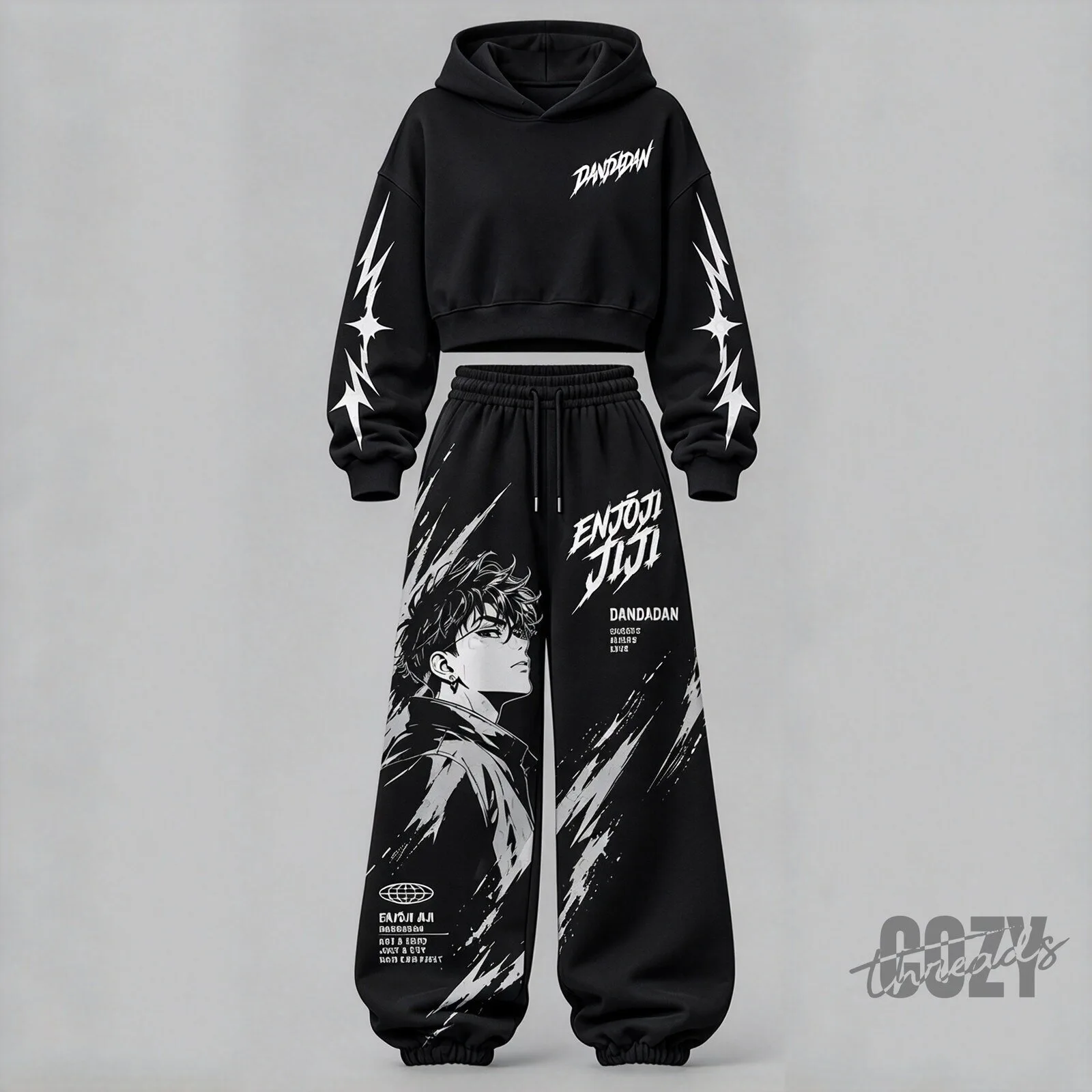 Dandadan Anime Manga Cropped Hoodie and Sweatpants Set