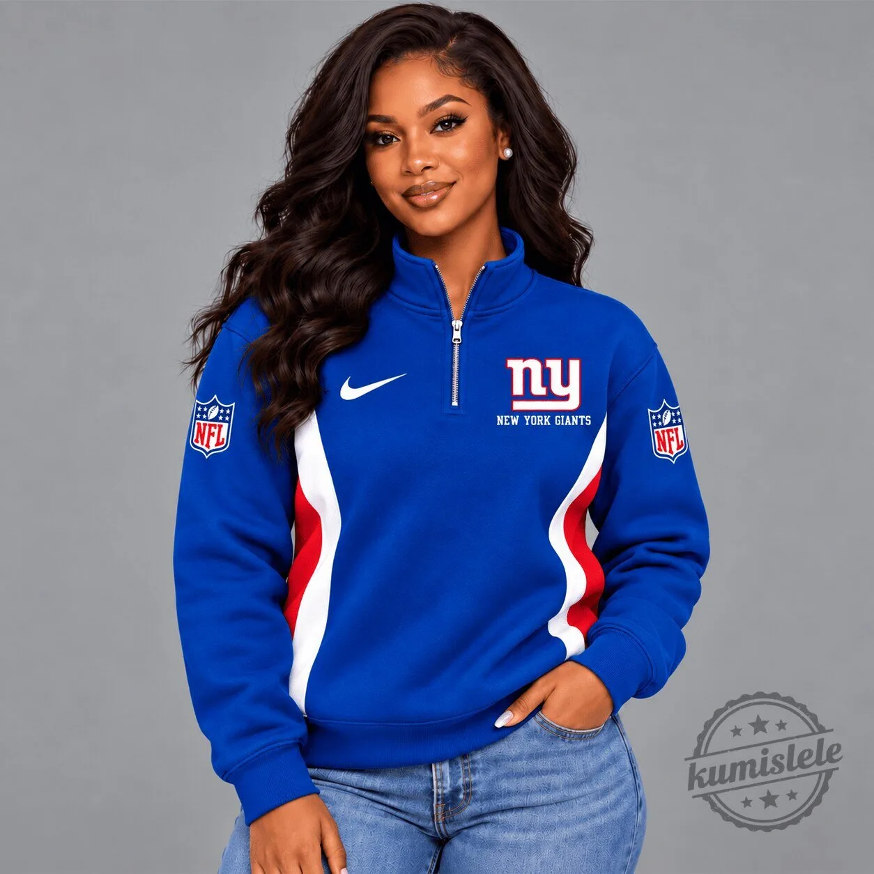 New York Giants National Football League Women's Quarter-Zip Sweatshirt