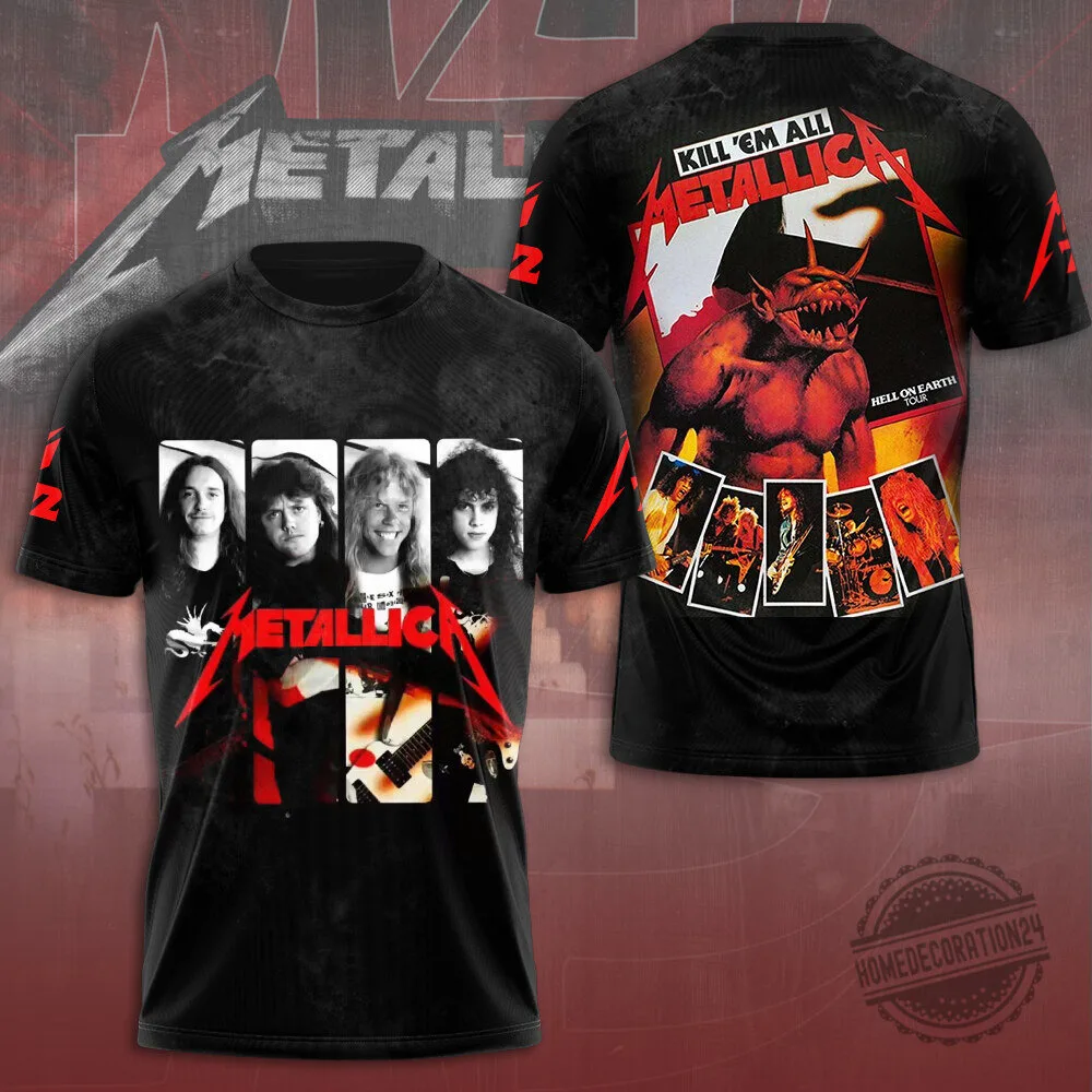 Metallica Kill 'Em All Album Cover Heavy Metal Band Music Fan T-Shirt