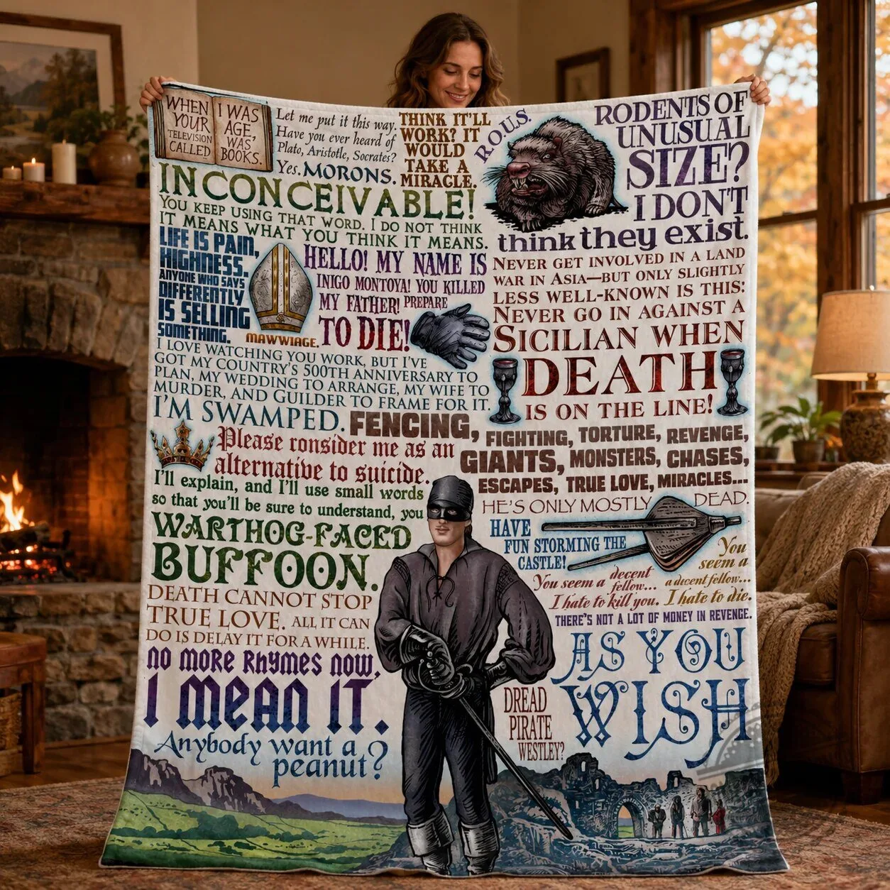 The Princess Bride Movie Quotes Fleece Blanket 5 The Princess Bride Movie Quotes Fleece Blanket