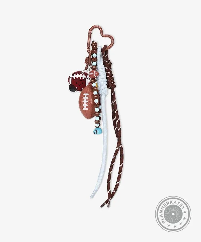 Football Sports Theme Beaded Rope Keychain