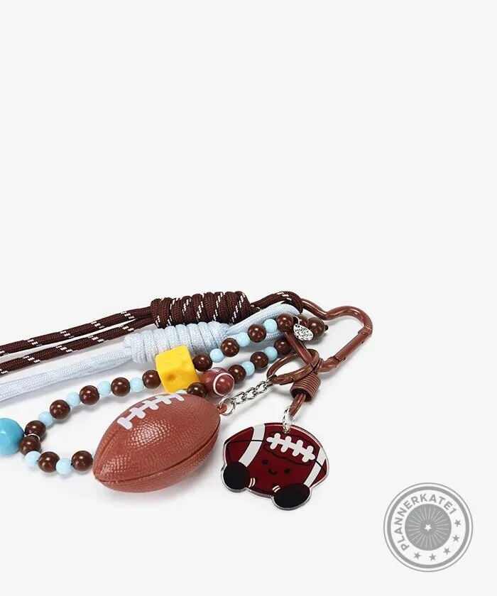Football Sports Theme Beaded Rope Keychain 12 Football Sports Theme Beaded Rope Keychain