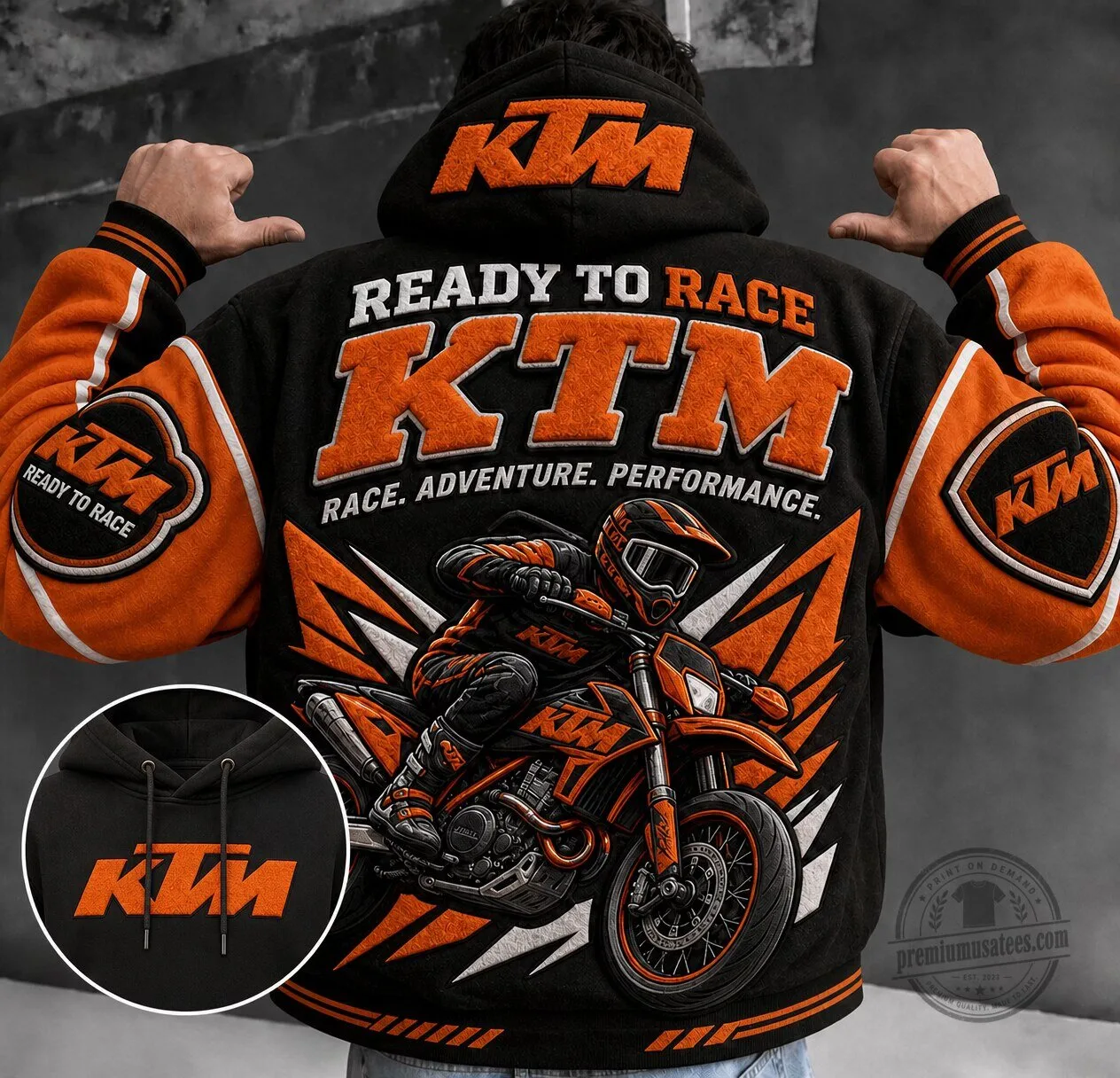 KTM Ready To Race Motorcycle Adventure Performance Full-Zip Hoodie