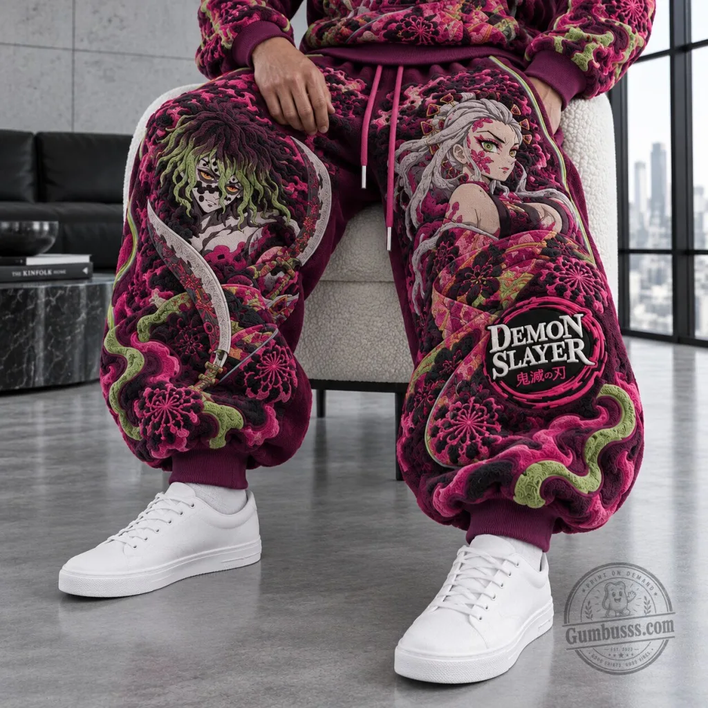 Demon Slayer Anime Gyutaro and Daki Japanese Manga Sweatpants Demon Slayer Anime Gyutaro and Daki Japanese Manga Sweatpants