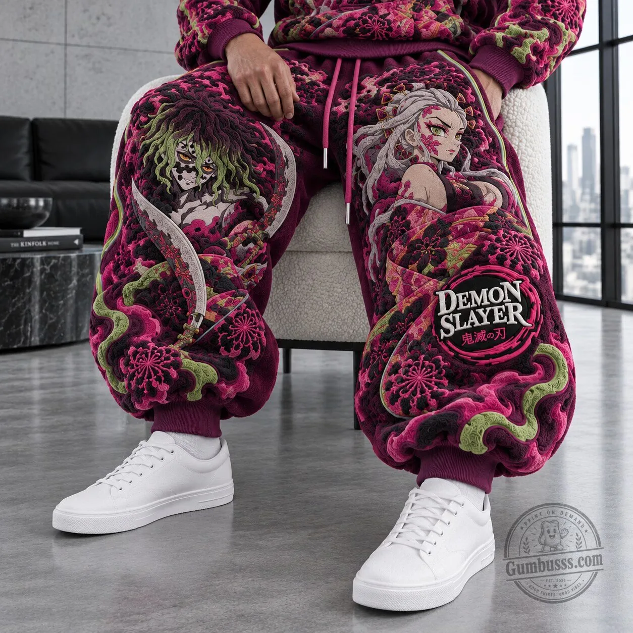 Demon Slayer Anime Gyutaro and Daki Japanese Manga Sweatpants