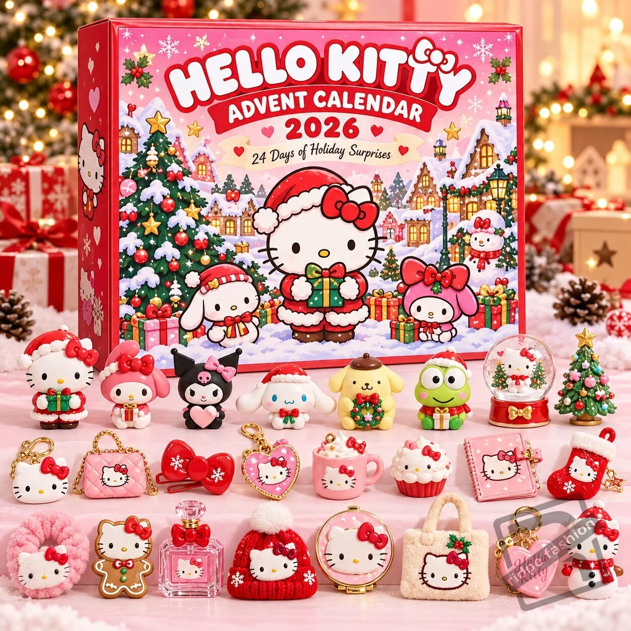 Hello Kitty Advent Calendar 2026 – 24 Days Christmas Figures & Accessories Set