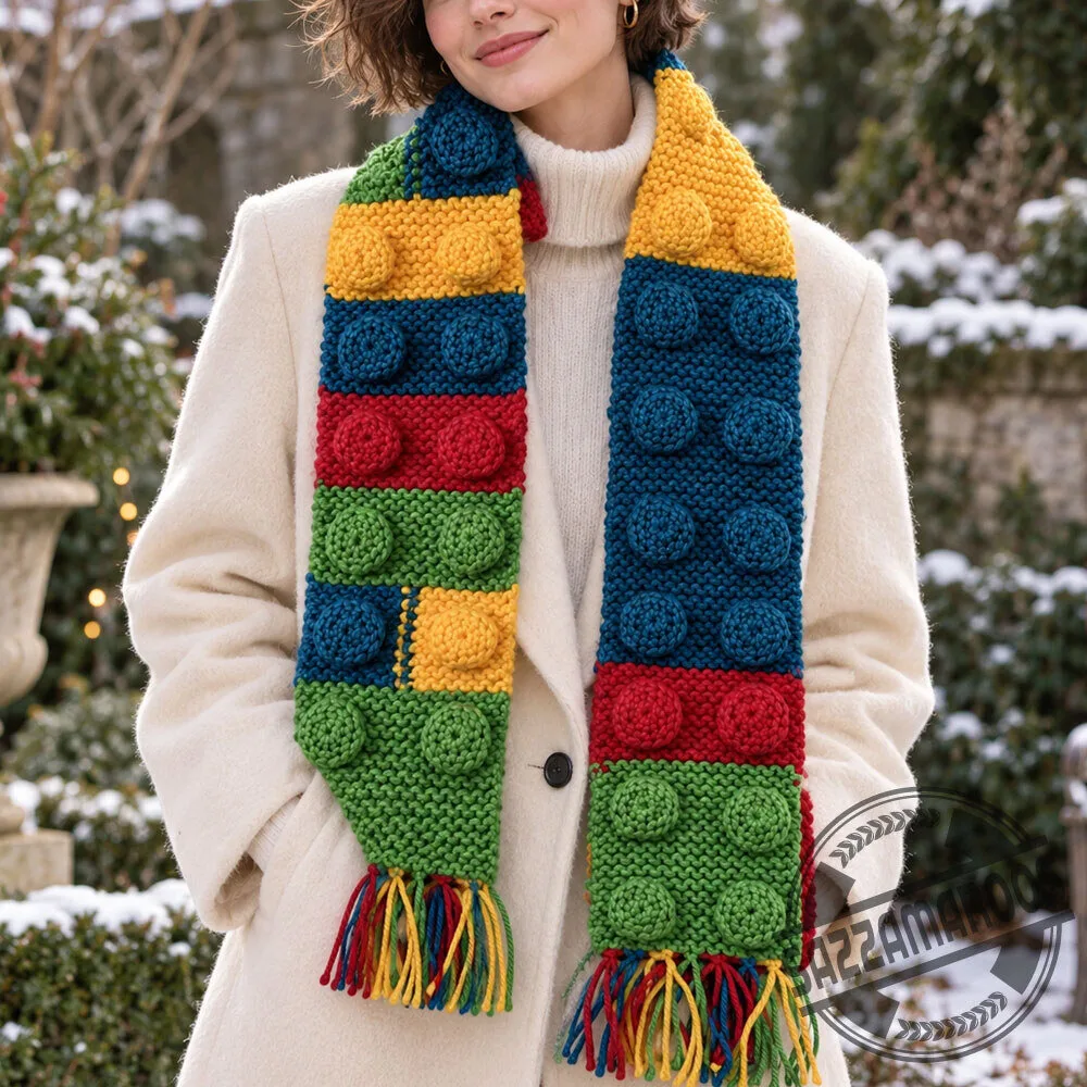 Lego Crochet Building Block Scarf Handmade 5 Lego Crochet Building Block Scarf Handmade