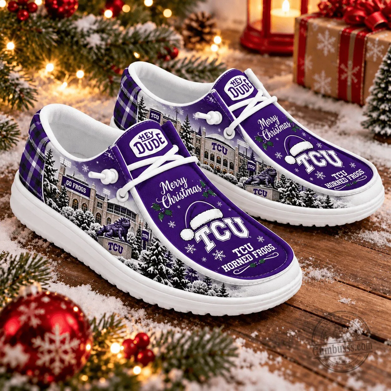 TCU Horned Frogs Christmas Hey Dude Shoes