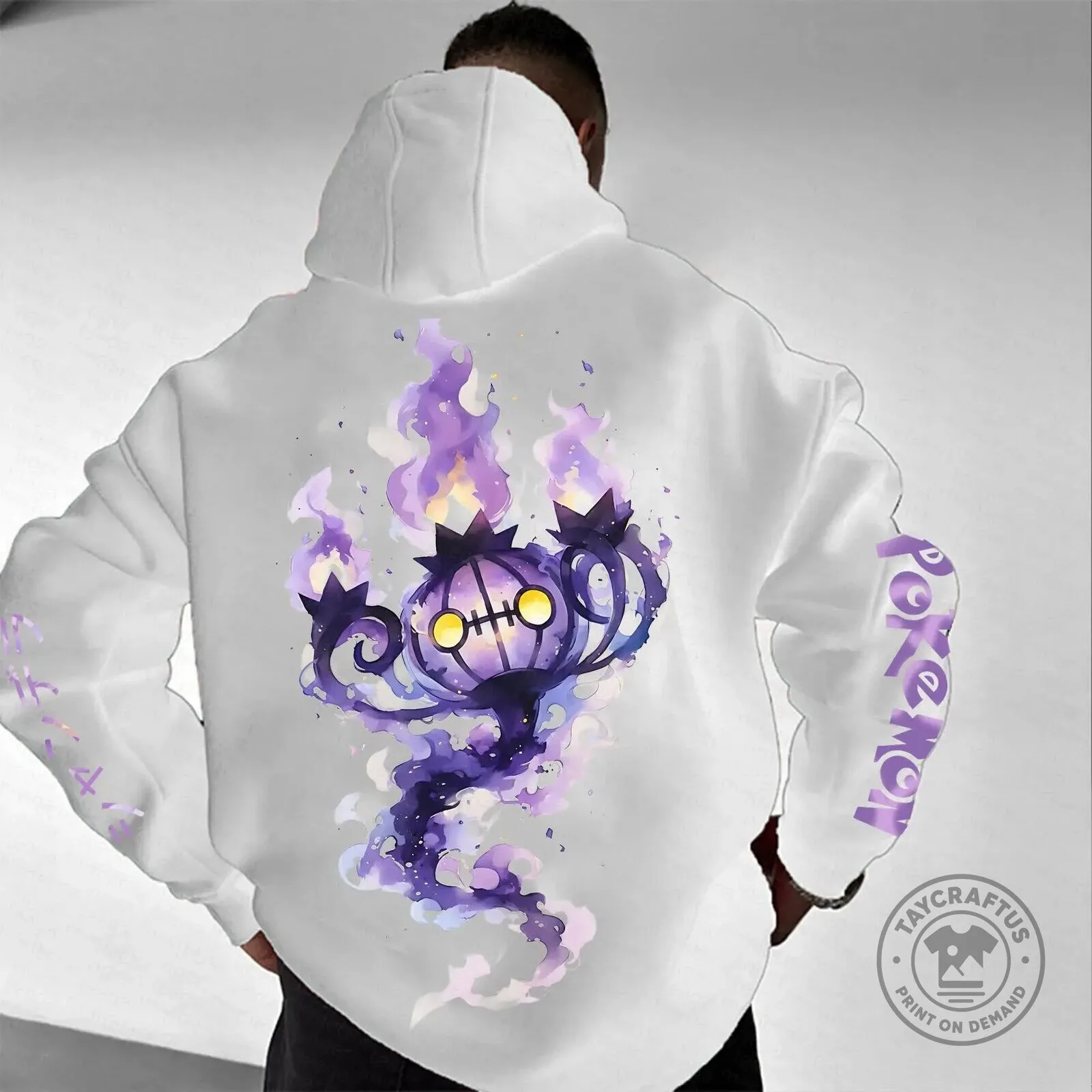 Chandelure Pokemon Ghost Type Anime Character White Hoodie