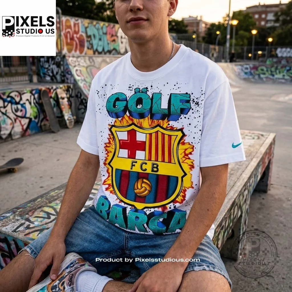 FC Barcelona x Golf Wang Shirt 4 FC Barcelona x Golf Wang Shirt 3D shirt or sports jersey with all-over print design