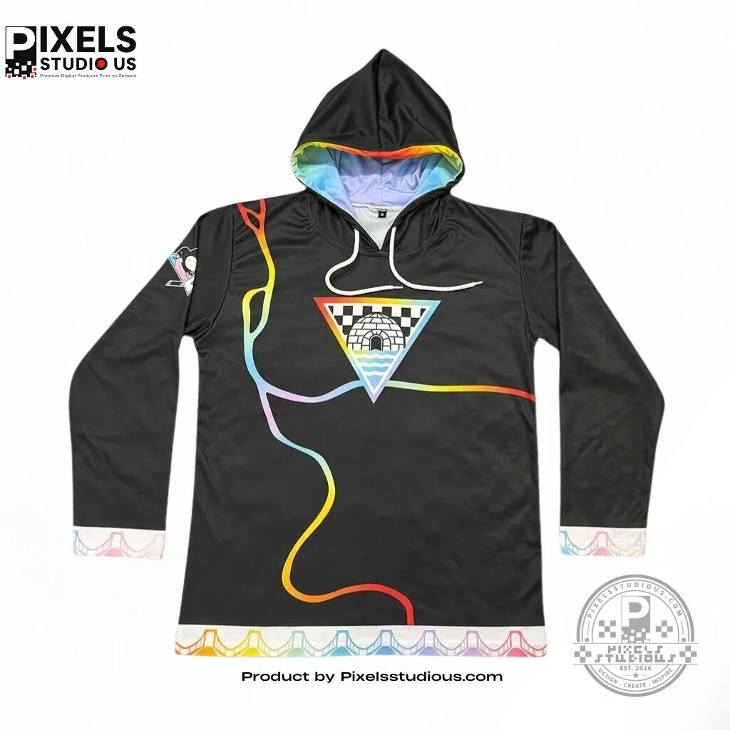 Pittsburgh Penguins Pride Game Hoodie 4 Pittsburgh Penguins Pride Game Hoodie 3D shirt or sports jersey with all-over print design