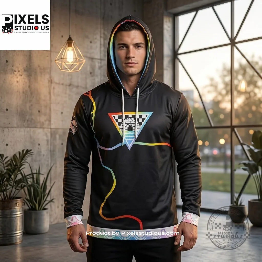 Pittsburgh Penguins Pride Game Hoodie 7 Pittsburgh Penguins Pride Game Hoodie 3D shirt or sports jersey with all-over print design