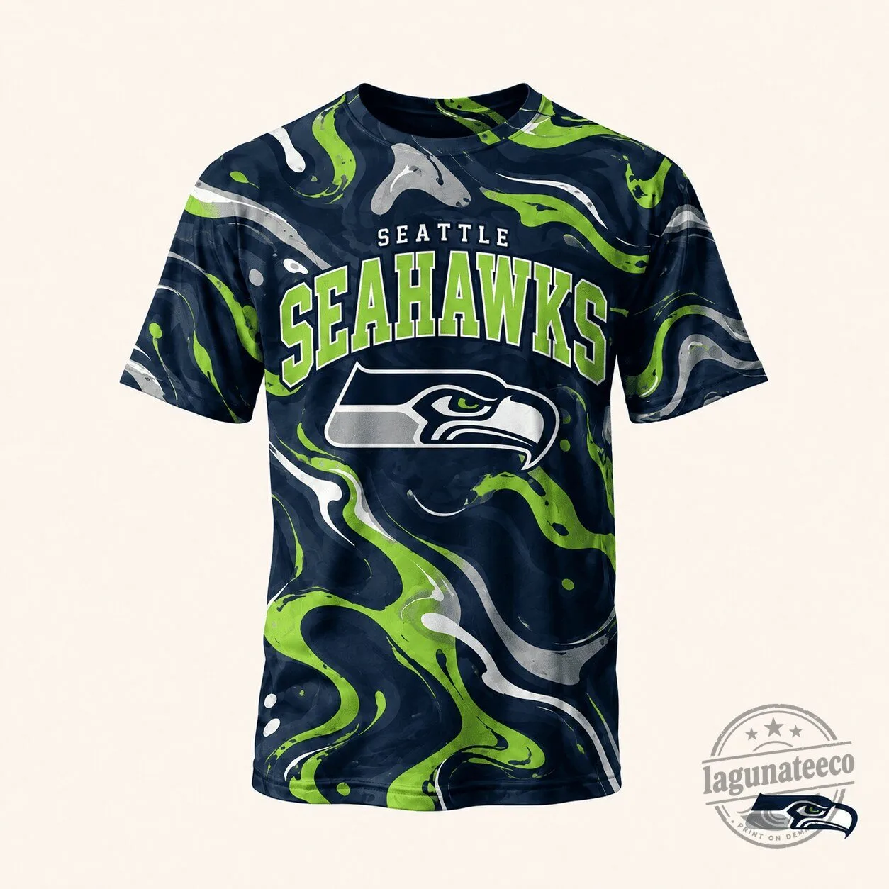 Seattle Seahawks NFL Fan Shirt Hydro Swirl Graphic T-Shirt