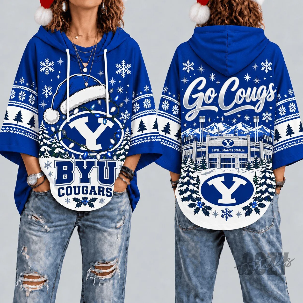 BYU Cougars Christmas Ugly Sweater Style Hoodie