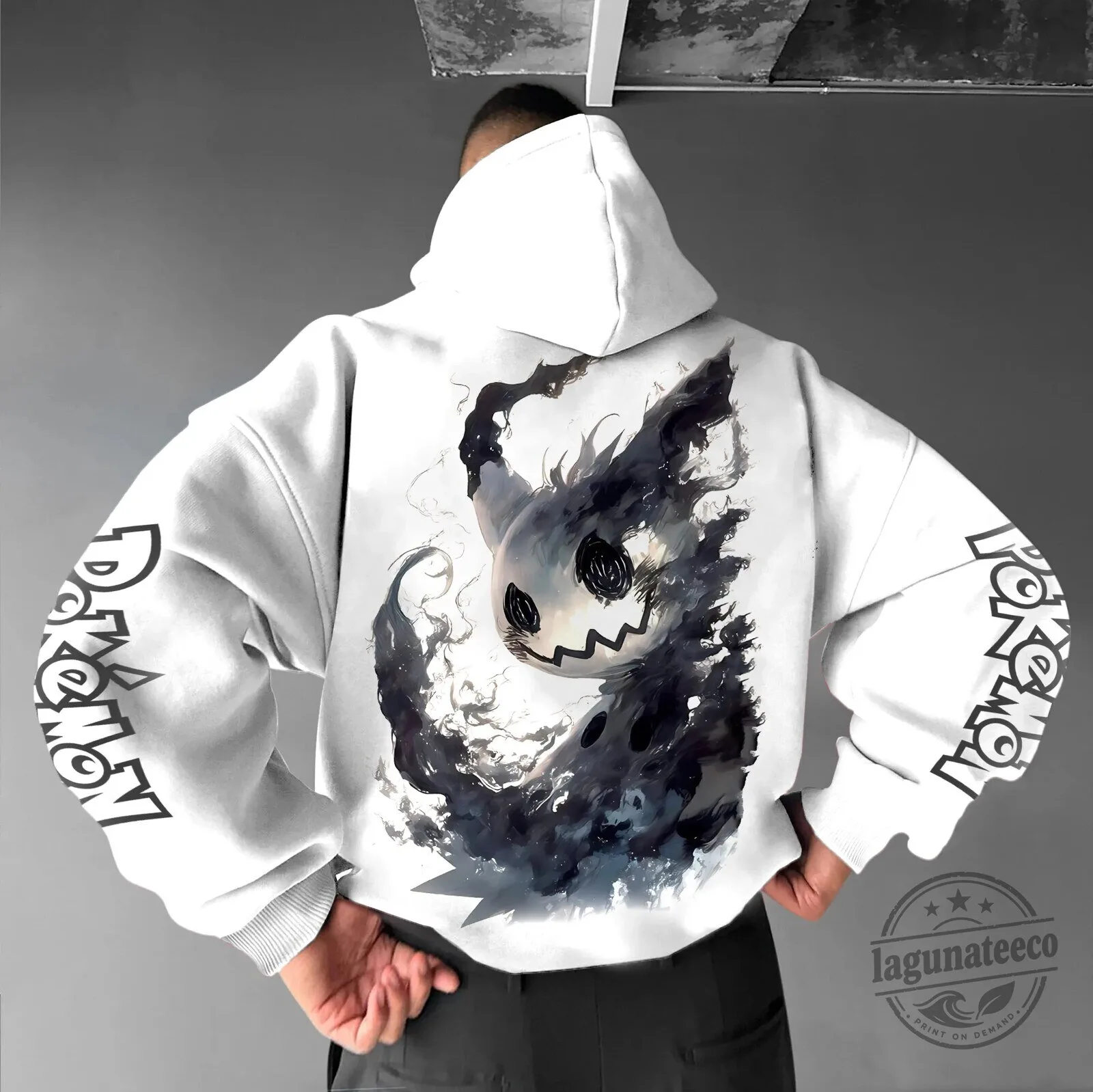 Pokémon Mimikyu Ghost Type Character Graphic Print White Hoodie