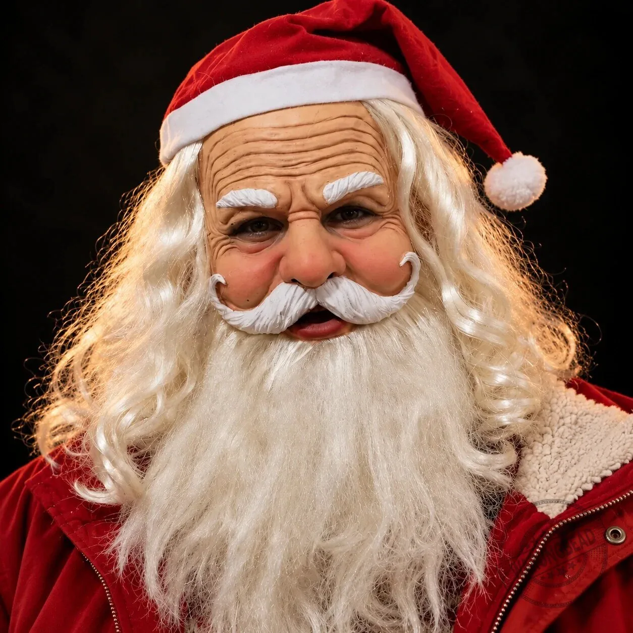 Realistic Santa Claus Silicone Mask with Fluffy Fur Beard and Hat 3 Realistic Santa Claus Silicone Mask with Fluffy Fur Beard and Hat