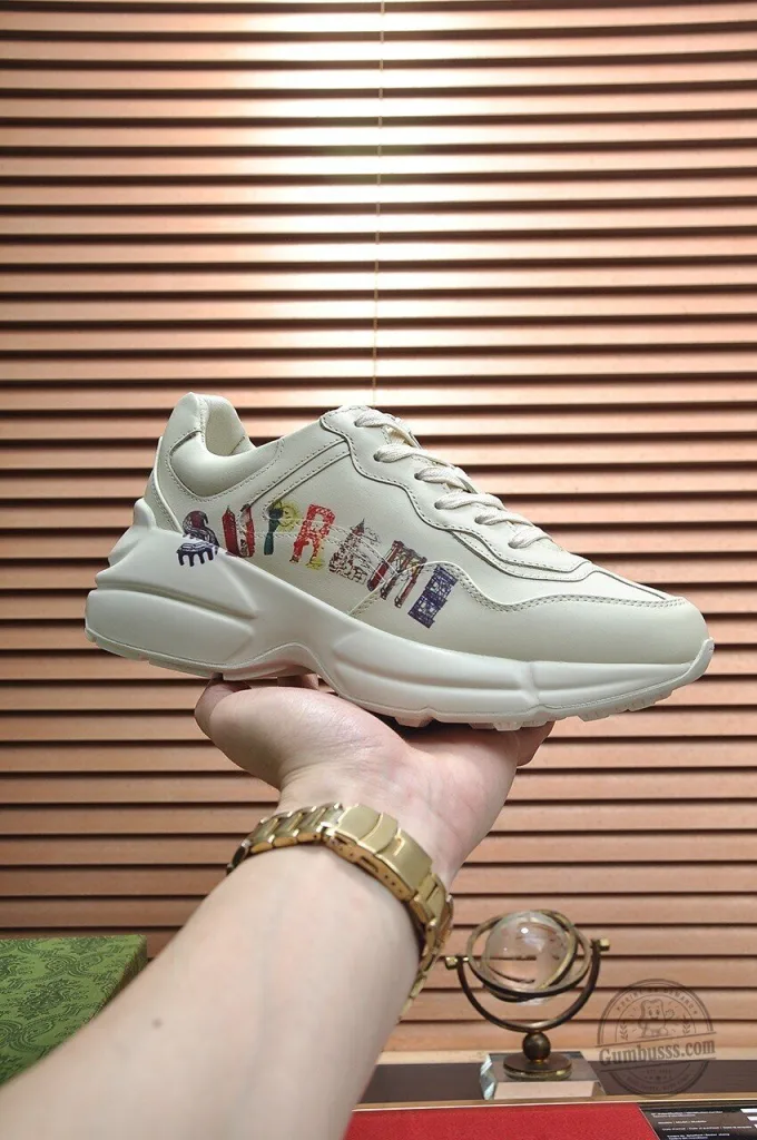 Supreme Cream White Chunky Sole Sneakers for Men and Women 31 Supreme Cream White Chunky Sole Sneakers for Men and Women