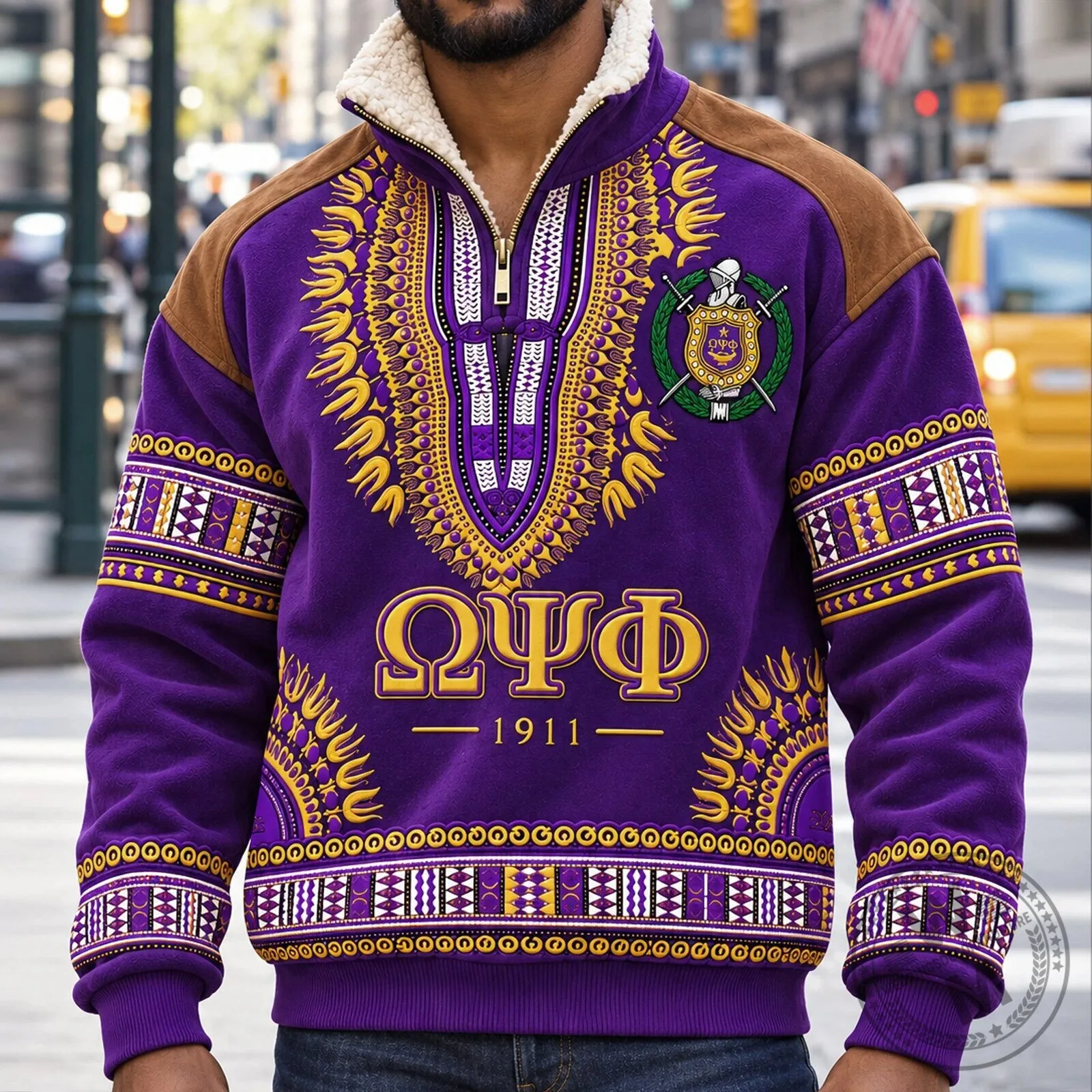 Omega Psi Phi Fraternity Sherpa Collar Pullover Sweatshirt 4 Omega Psi Phi Fraternity Sherpa Collar Pullover Sweatshirt