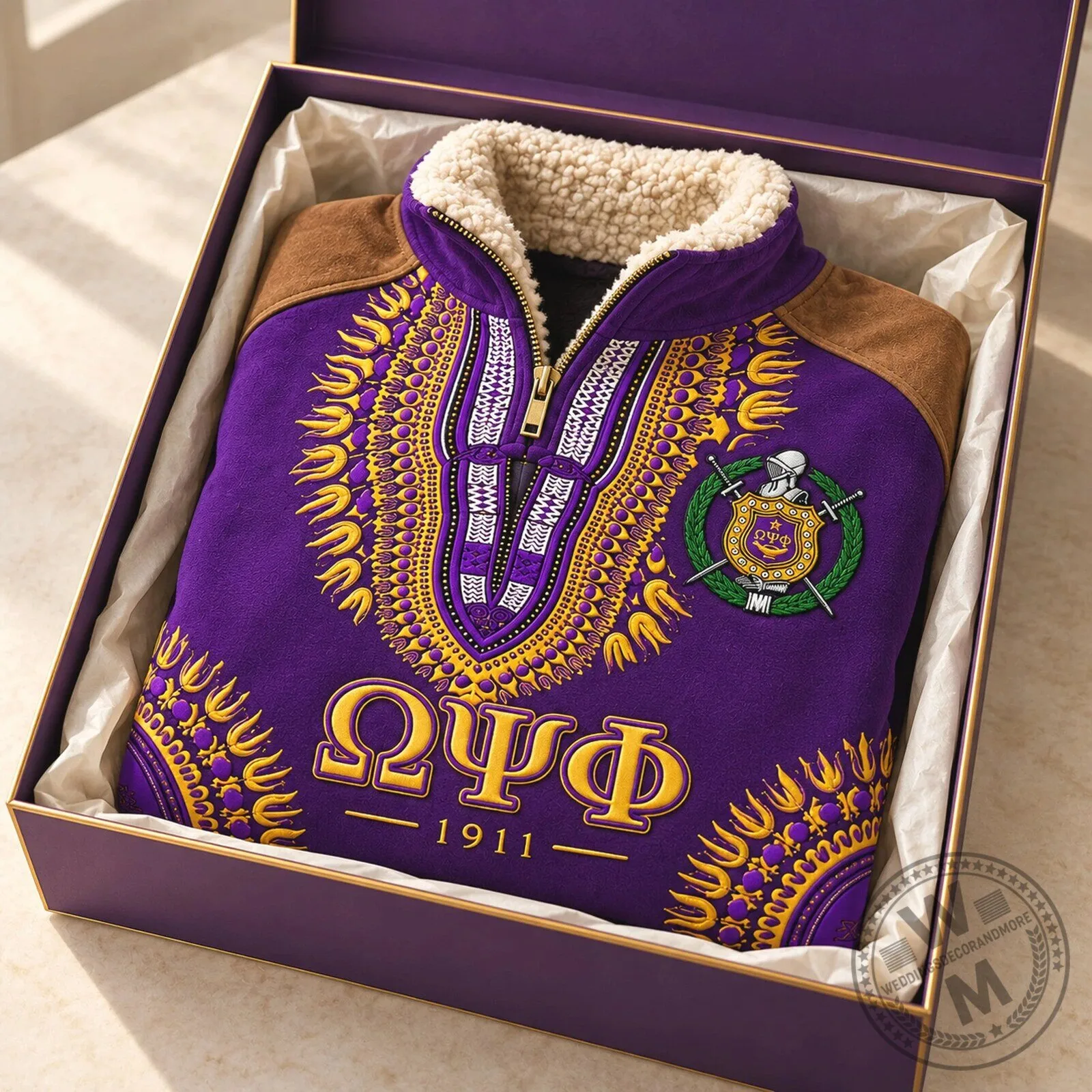 Omega Psi Phi Fraternity Sherpa Collar Pullover Sweatshirt 5 Omega Psi Phi Fraternity Sherpa Collar Pullover Sweatshirt
