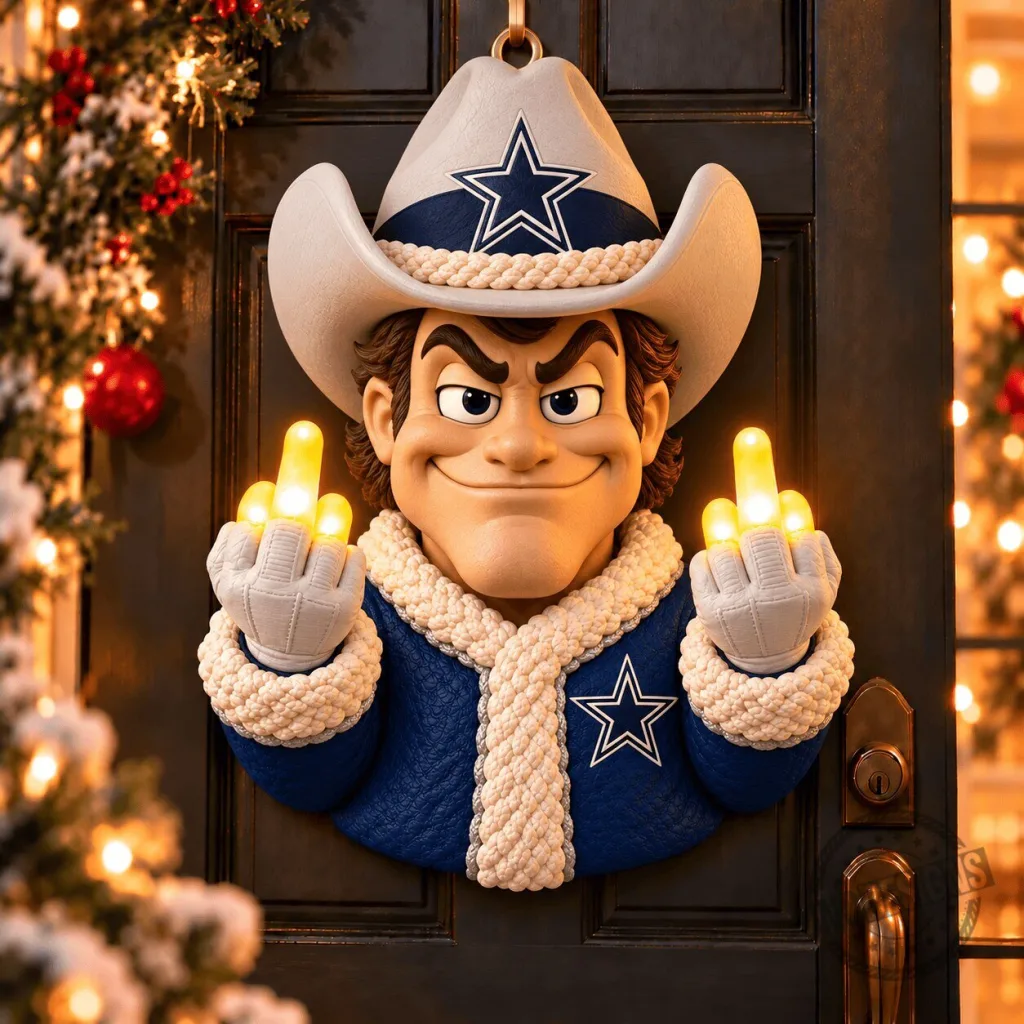 Dallas Cowboys Mascot Light-Up Christmas Door Hanger Wall Decor Dallas Cowboys Mascot Light-Up Christmas Door Hanger Wall Decor