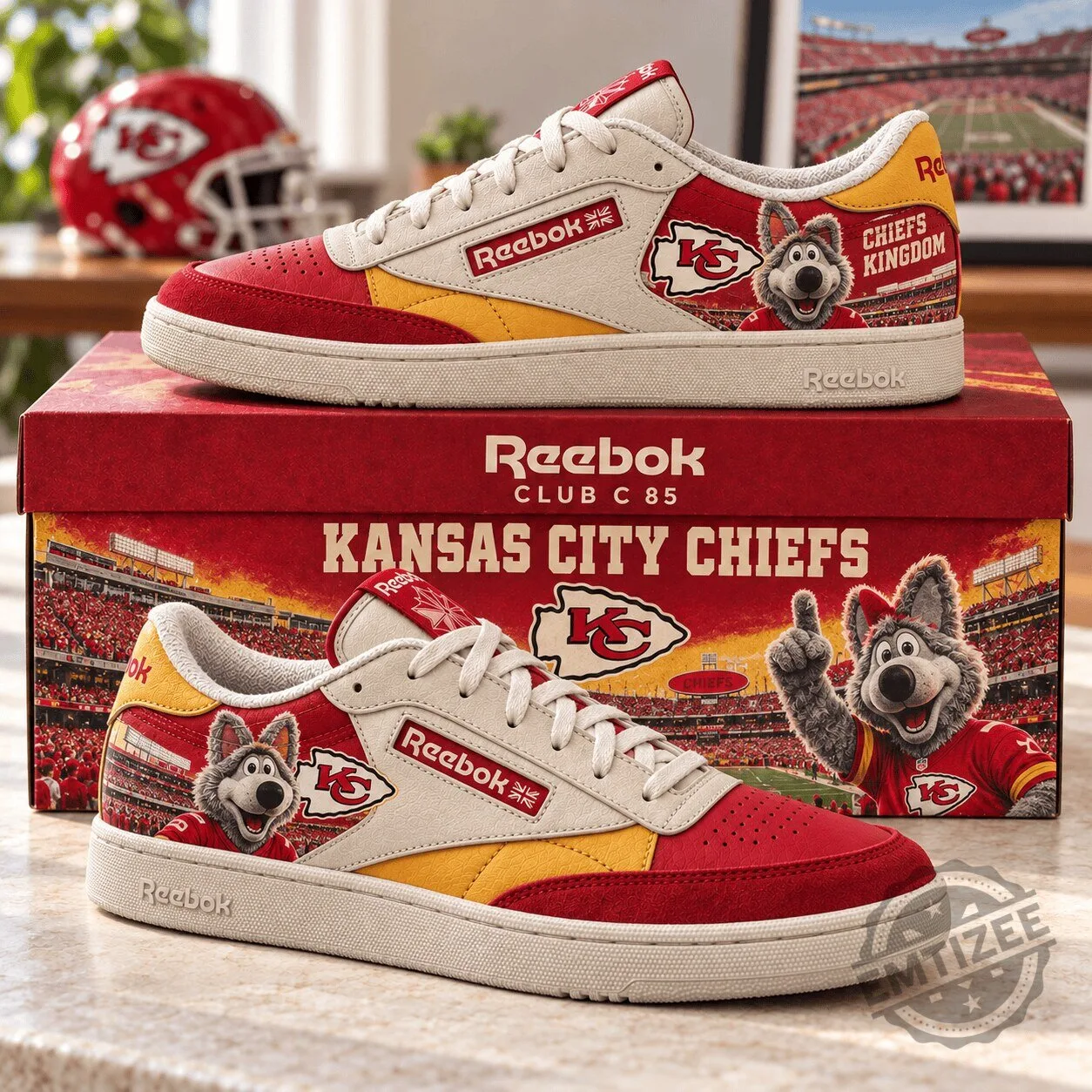 Kansas City Chiefs Reebok Club C 85 Premium Retro Court Sneakers