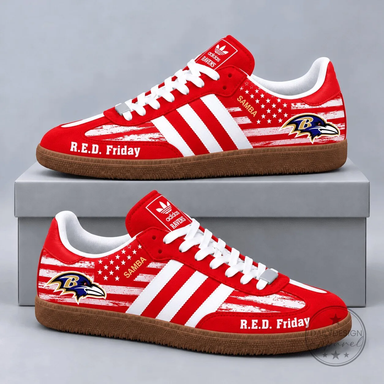 Samba Shoes for Military Tribute with American Flag - R.E.D. Friday by Baltimore Ravens