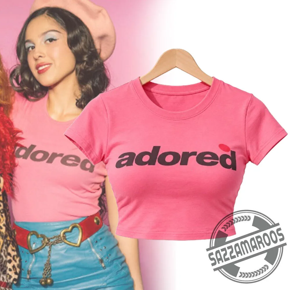 Olivia Rodrigo Adored Pink Croptop Baby Tee Shirt Expectations Remix MV 3 Olivia Rodrigo Adored Pink Croptop Baby Tee Shirt Expectations Remix MV