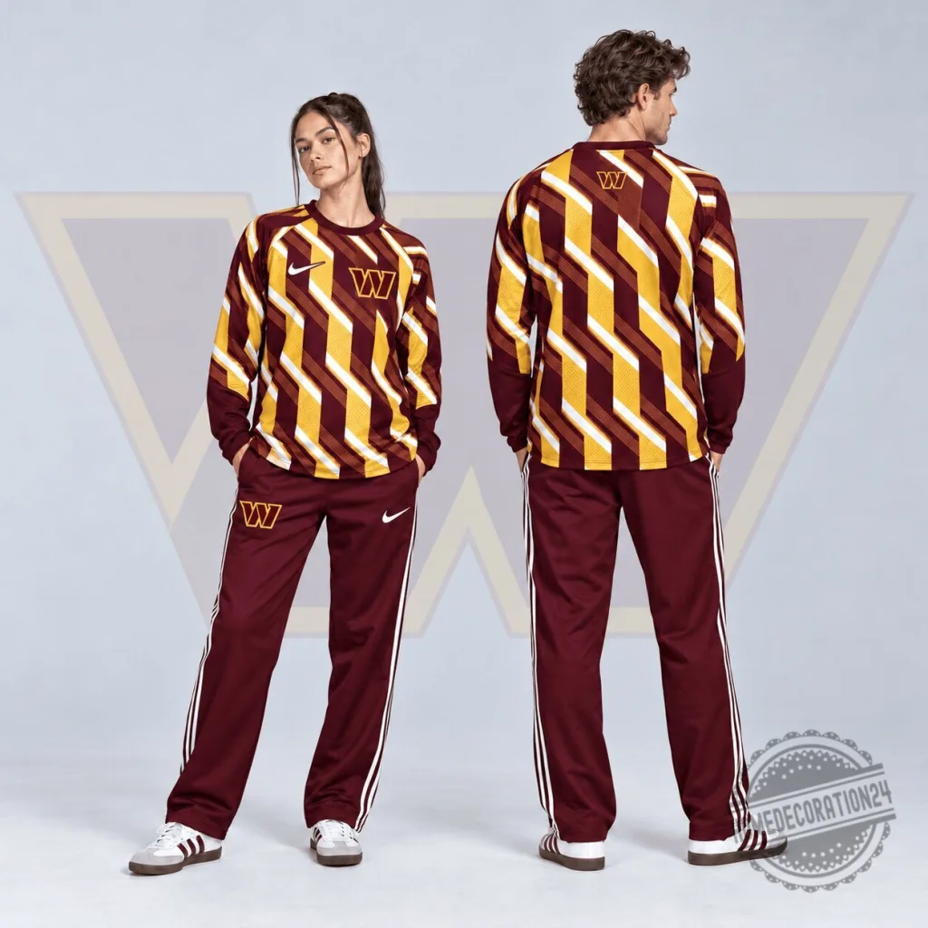 Washington Commanders Bold Diagonal Stripe Long Sleeve Crewneck Shirt Washington Commanders Bold Diagonal Stripe Long Sleeve Crewneck Shirt
