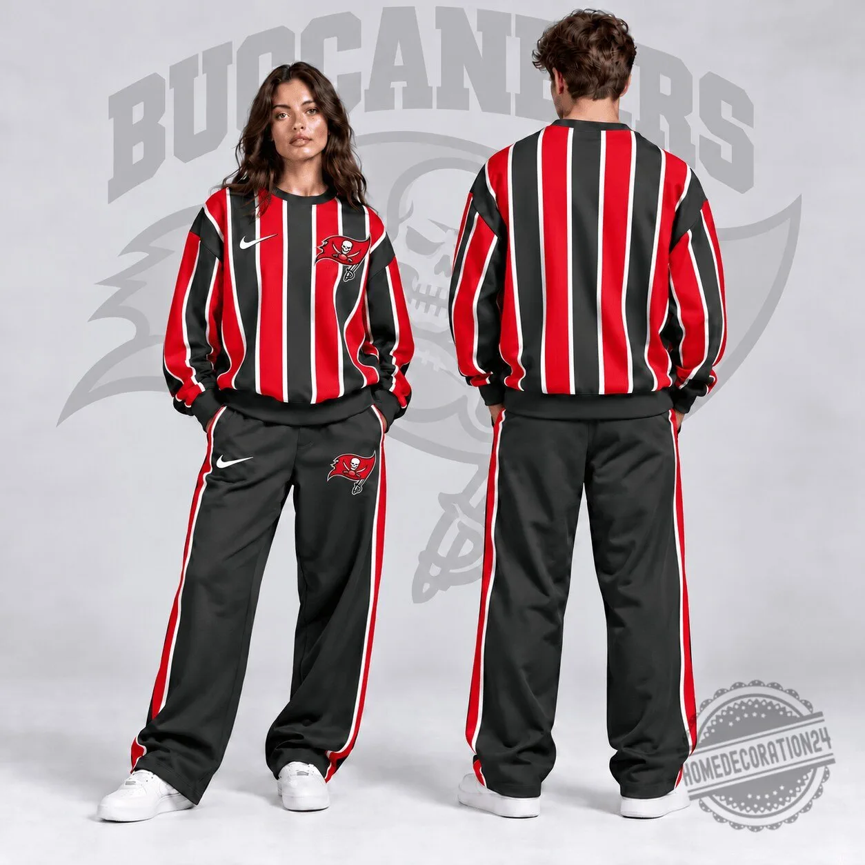 Tampa Bay Buccaneers Vertical Stripe Crewneck Sweatshirt
