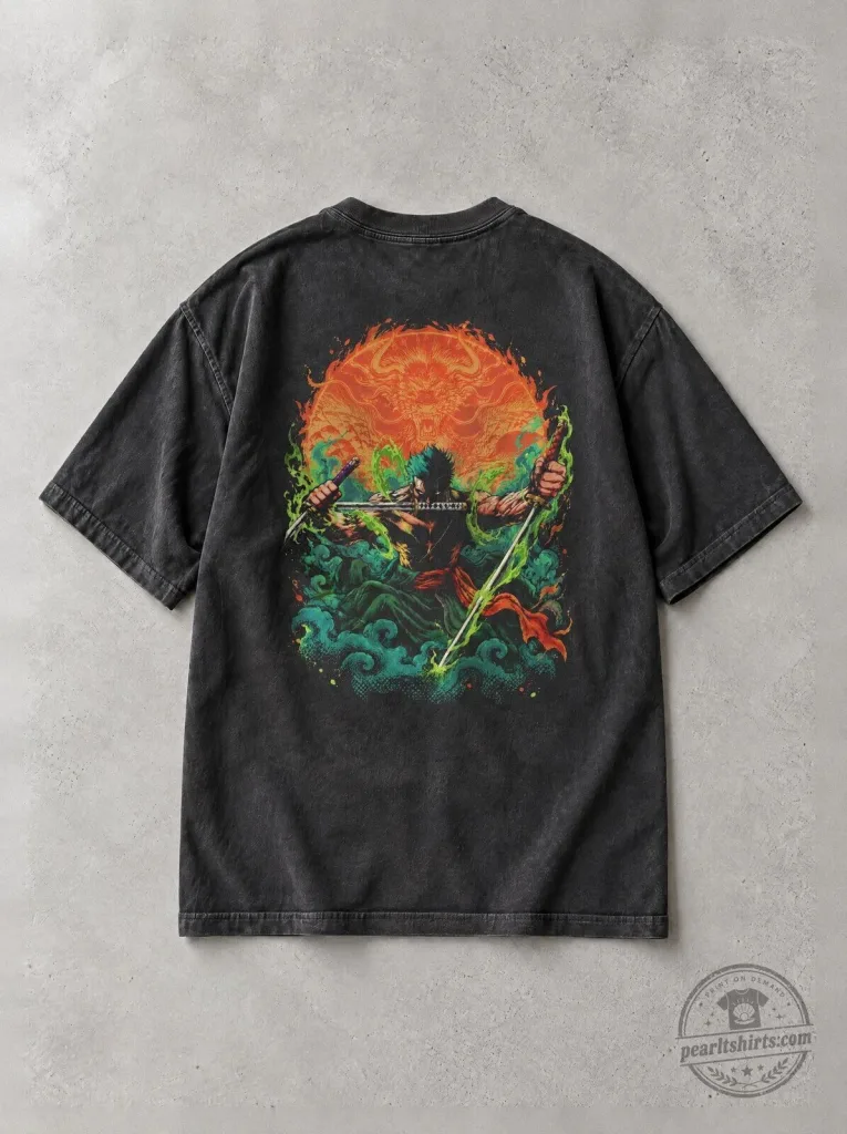 One Piece Roronoa Zoro Santoryu Inferno Graphic Vintage T-Shirt