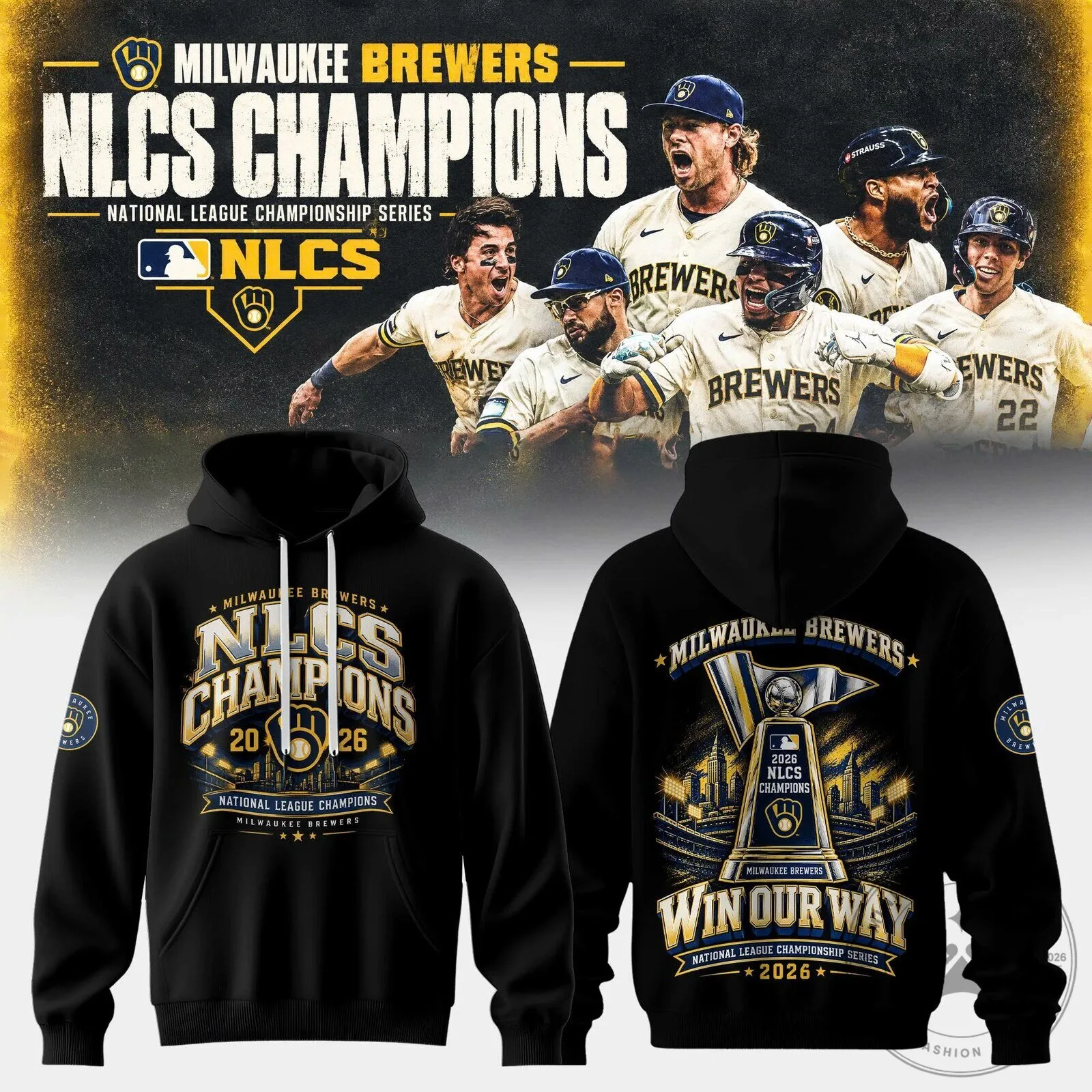 Milwaukee Brewers 2026 National League Championship Series Champions Hoodie 1 Milwaukee Brewers 2026 National League Championship Series Champions Hoodie