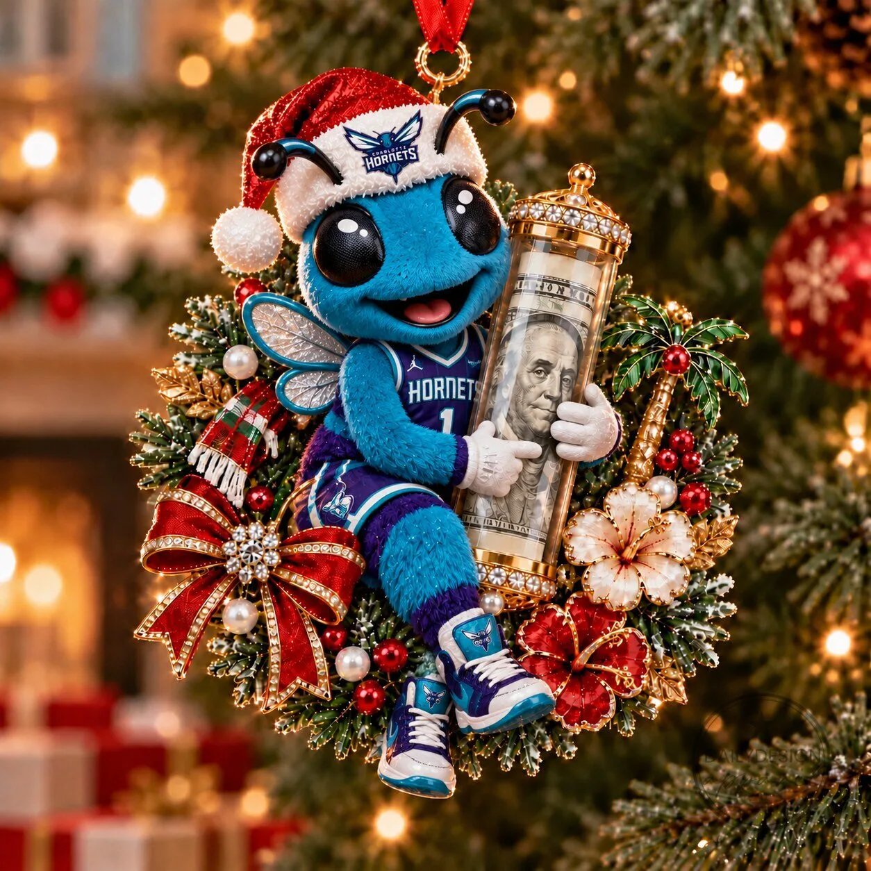 Charlotte Hornets Hugo the Hornet Christmas Tree Ornament