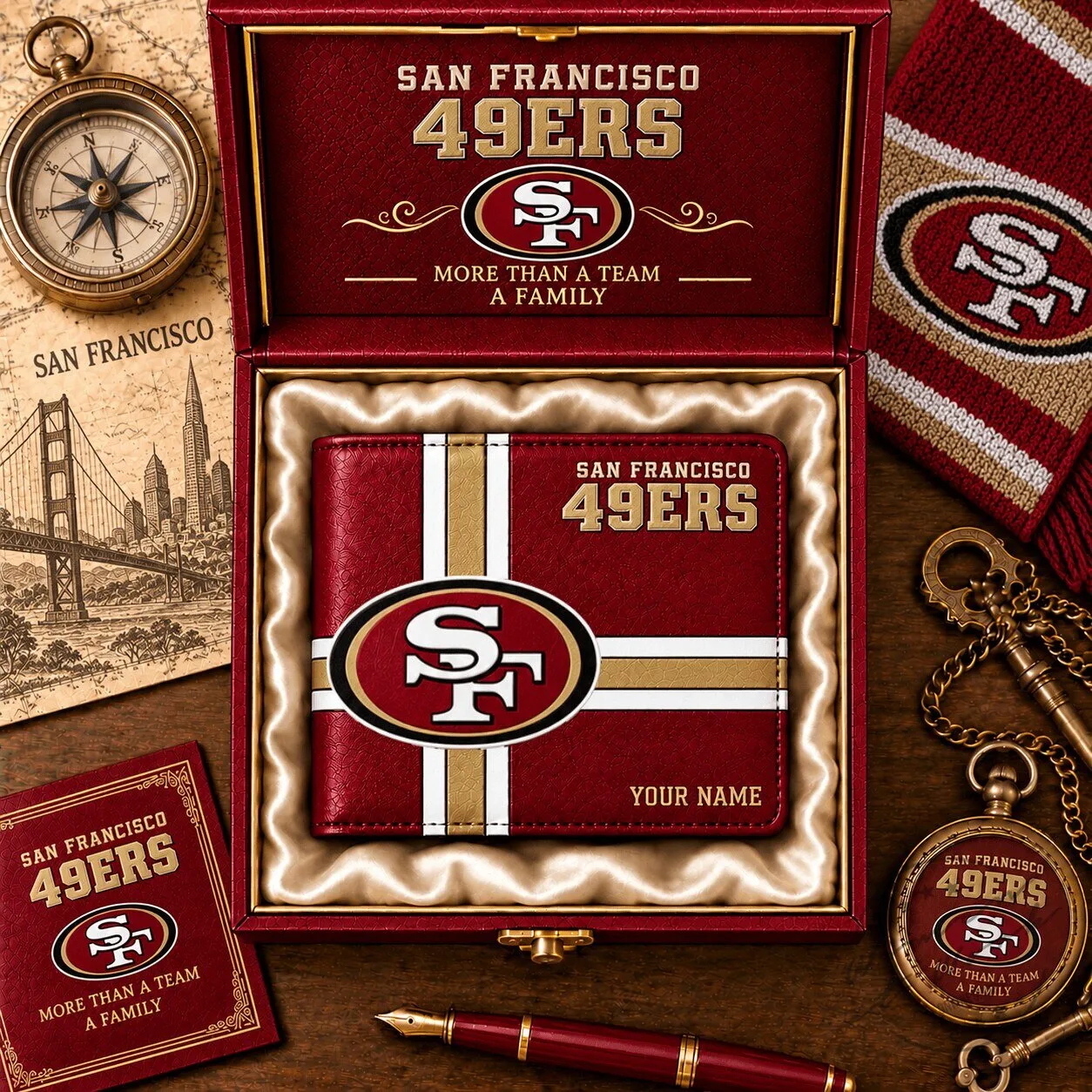 San Francisco 49ers NFL Custom Name Wallet for Football Fans