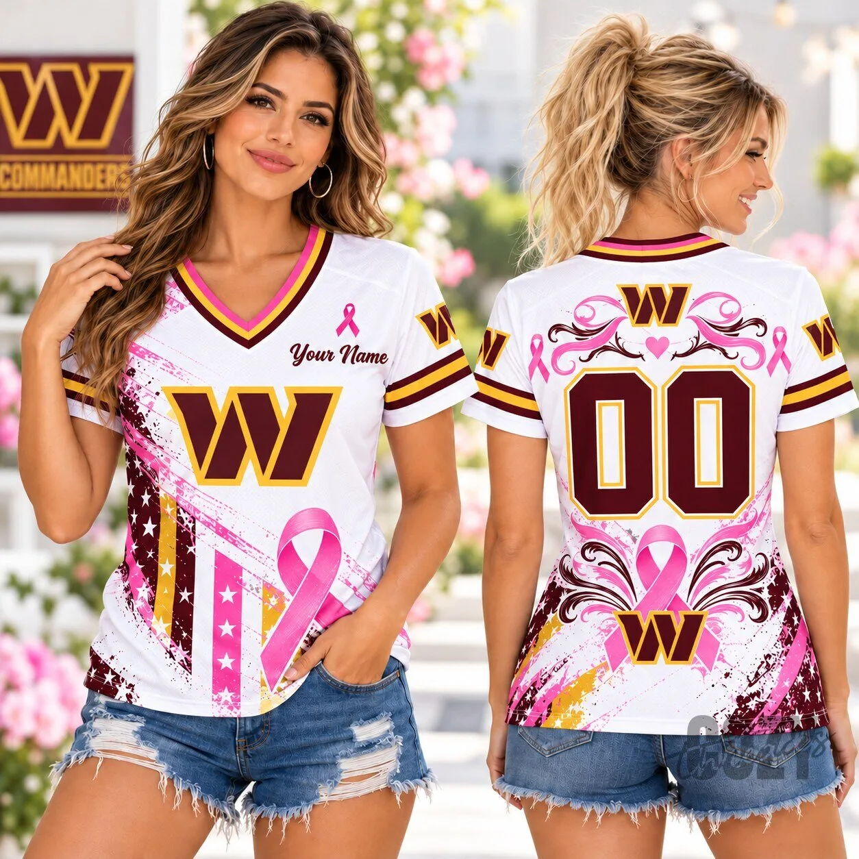 Washington Commanders NFL Pink Star Power Breast Cancer Awareness Jersey