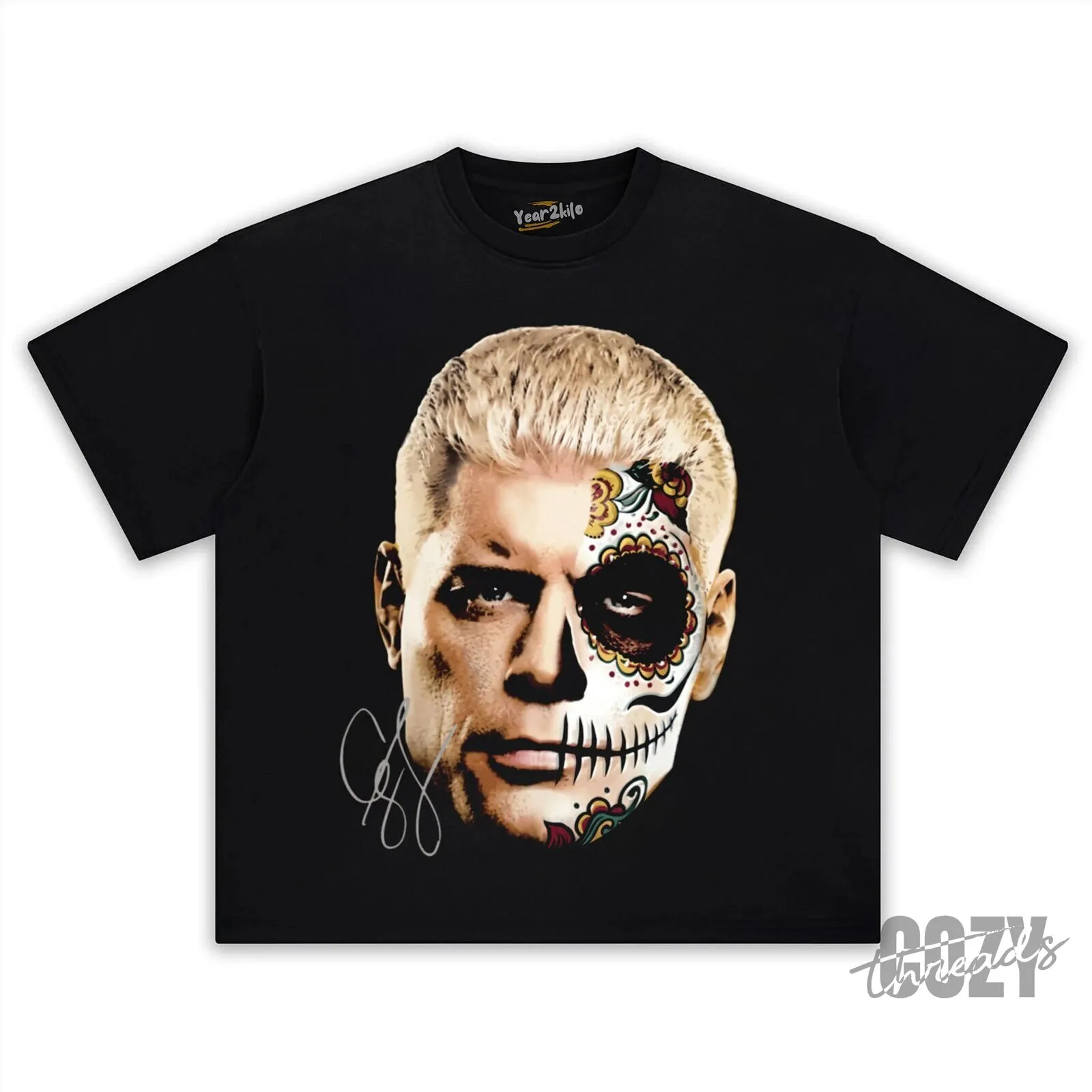 Cody Rhodes Dia de Muertos Sugar Skull Day of the Dead Wrestling T-Shirt