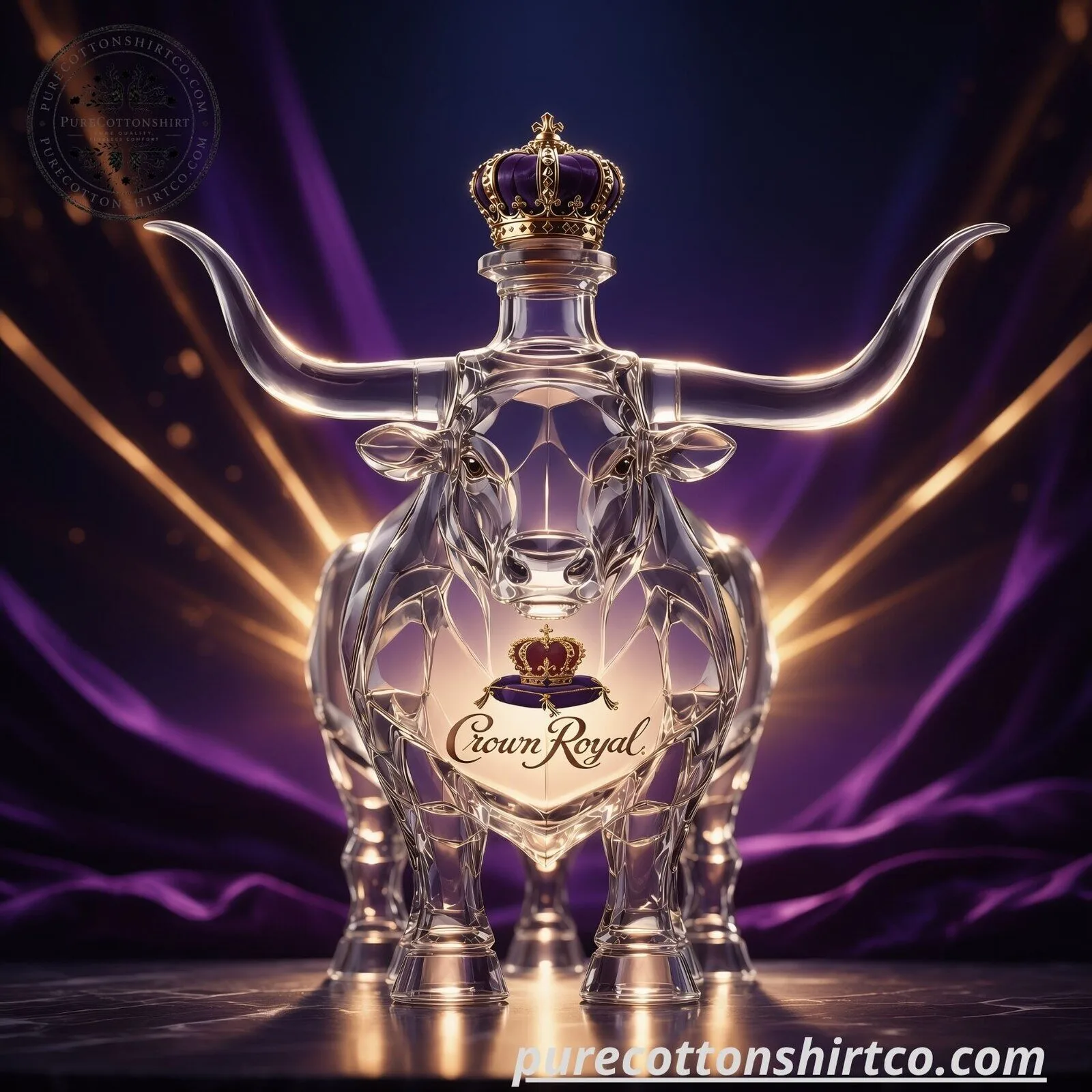 Texas Longhorns Crown Royal Whiskey Decanter - Longhorn Bull Glass Liquor Bottle - Flash Sale 5 Texas Longhorns Crown Royal Whiskey Decanter - Longhorn Bull Glass Liquor Bottle