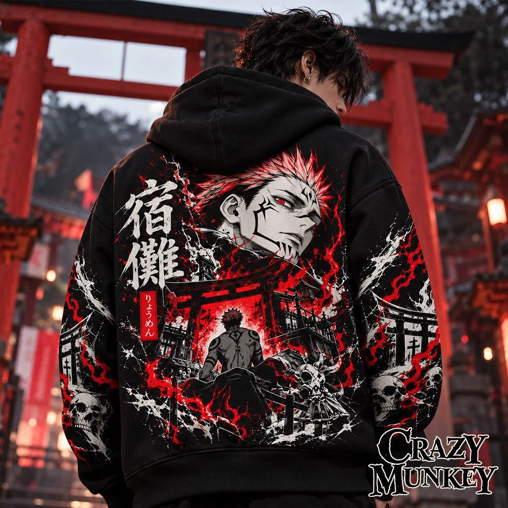 Jujutsu Kaisen Ryomen Sukuna Red Shrine Anime Hoodie | Apparel