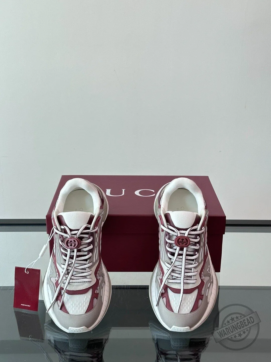 Gucci Maroon White Designer Running Shoes 7 Gucci Maroon White Designer Running Shoes