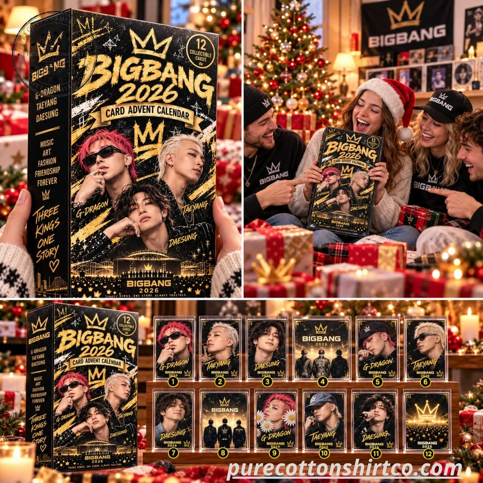 BIGBANG G-Dragon Taeyang Daesung 2026 Holiday Countdown Calendar - 12 Days Card Set 8 BIGBANG G-Dragon Taeyang Daesung 2026 Holiday Countdown Calendar - 12 Days Card Set