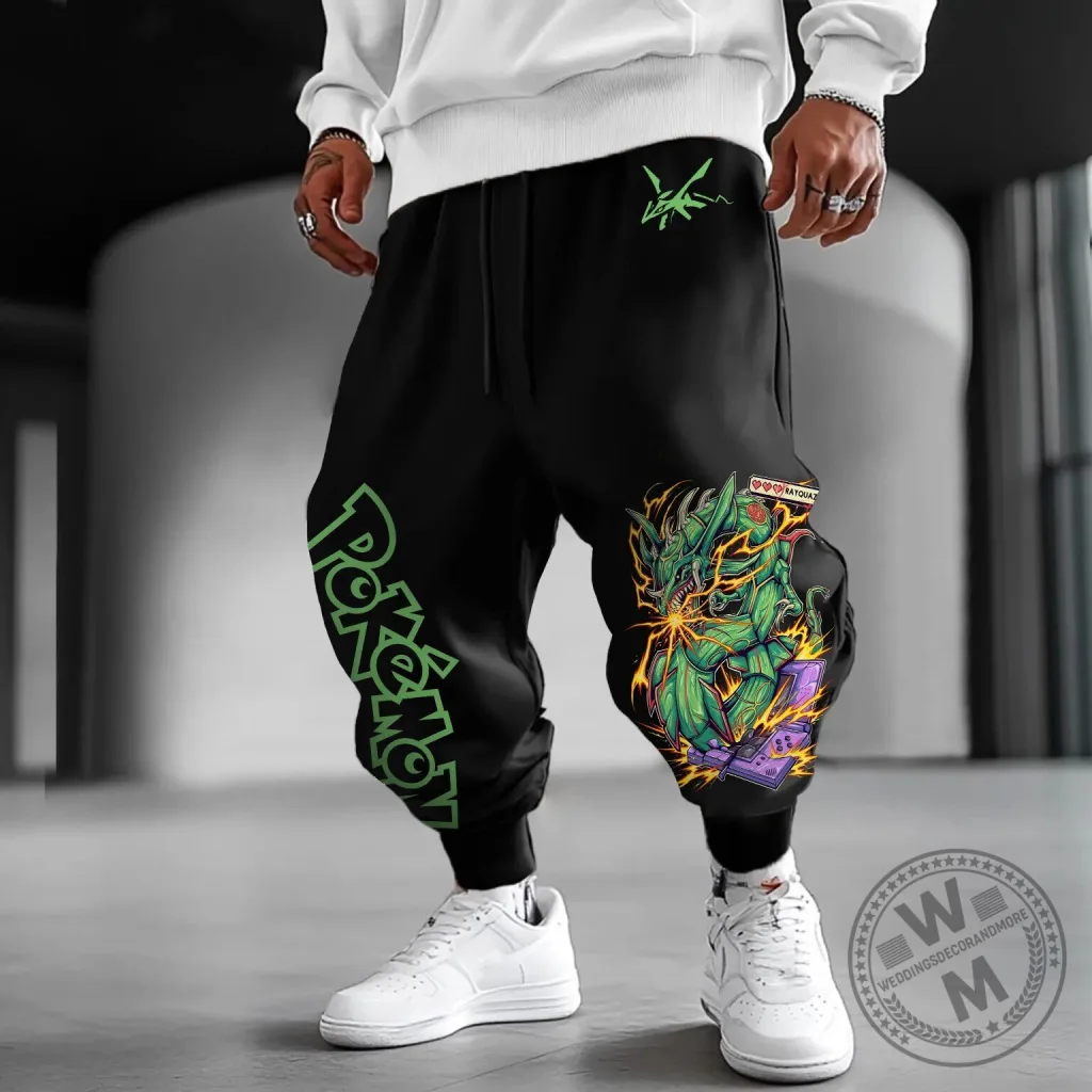 Pokemon Rayquaza Dragon Anime Graphic Print Casual Streetwear Pants Pokemon Rayquaza Dragon Anime Graphic Print Casual Streetwear Pants