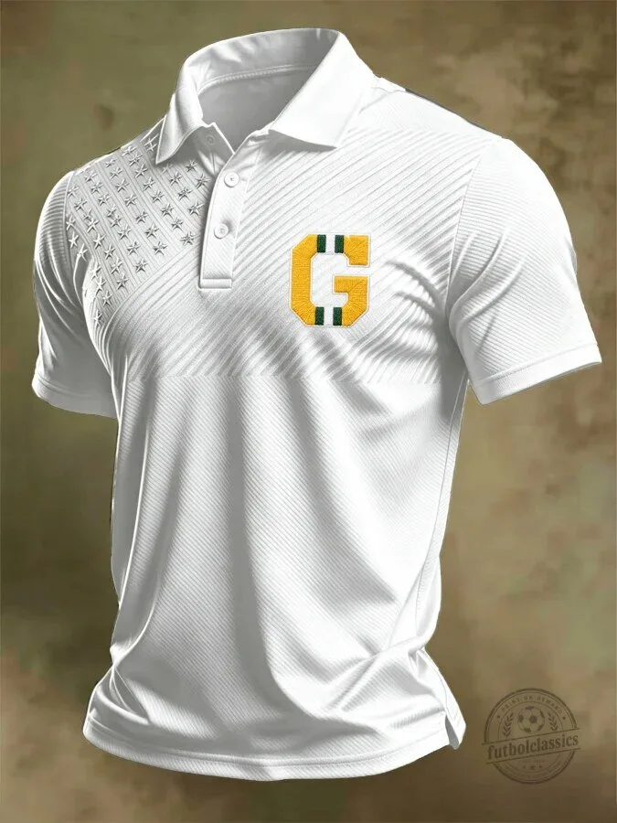 Green Bay Packers American Flag Stripes Pattern Men's Polo Shirt 7 Green Bay Packers American Flag Stripes Pattern Men