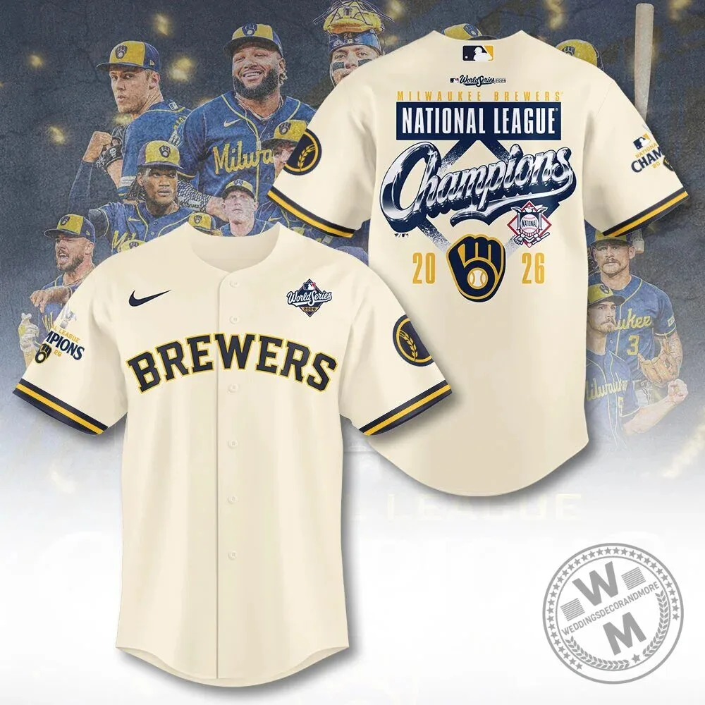 2026 National League Champions Jersey for Milwaukee Brewers Baseball Team